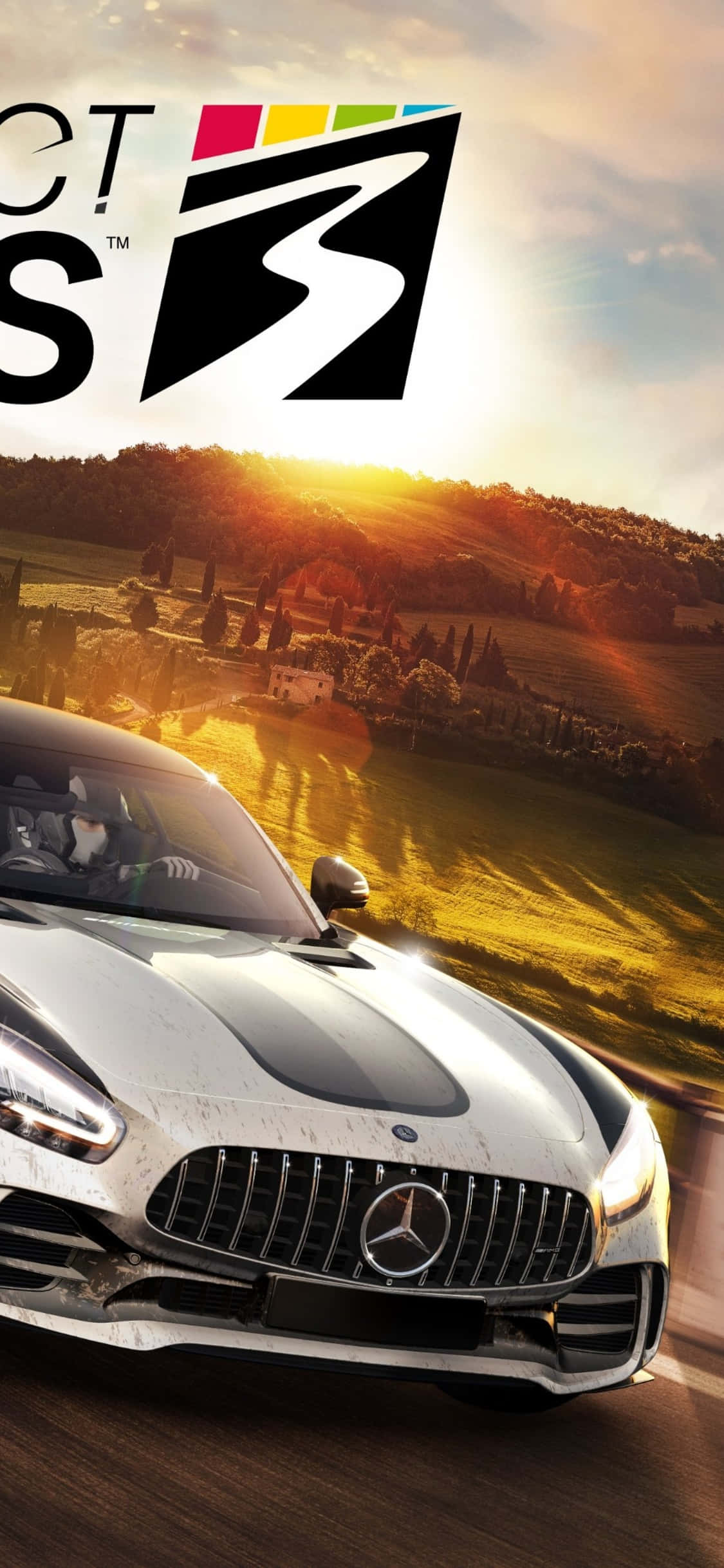 iPhone XS Max Project Cars 2 Oyun Başlık Posteri Mercedes Benz Arka Plan Duvar Kağıdı