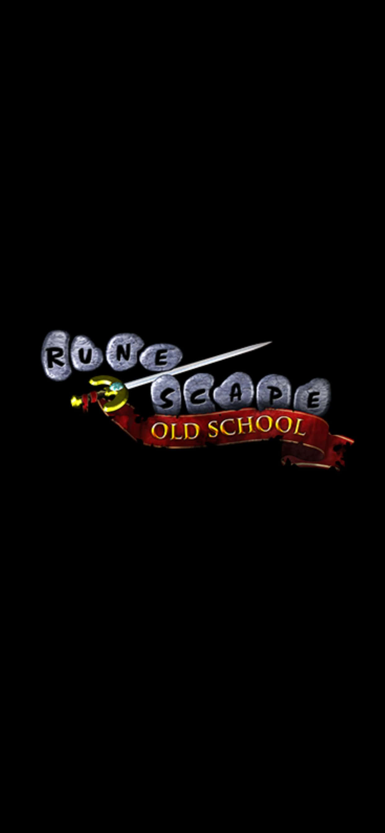 iPhone XS Max Runescape Oldschool Logo Siyah Arka Plan Duvar Kağıdı