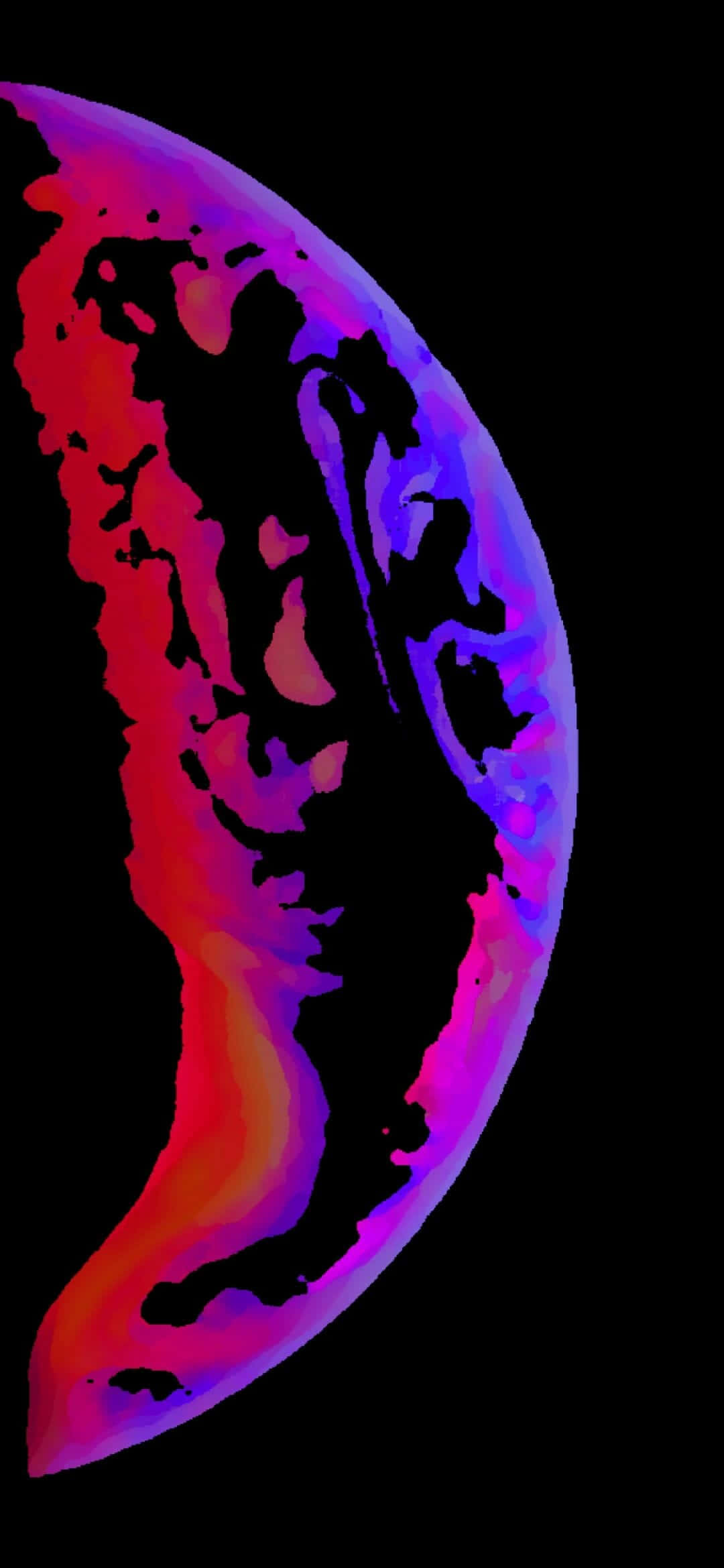 iPhone XS Max Soyut Neon Kırmızı ve Mor Duvar Kağıdı