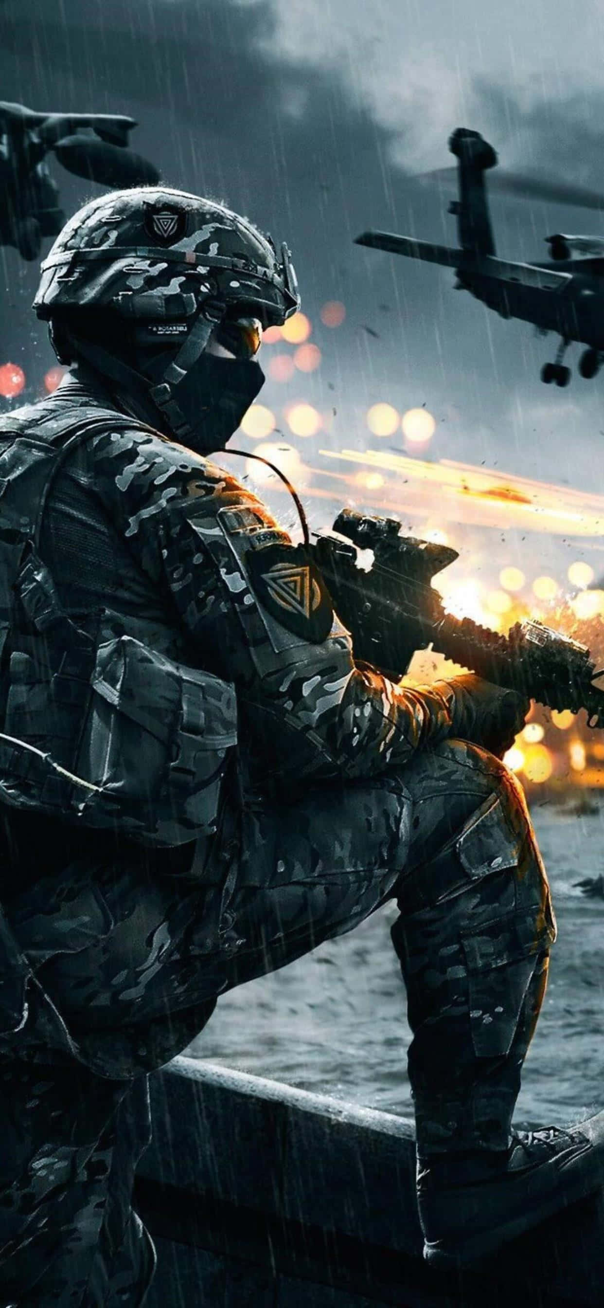 iPhone Xs Max'te Yoğun Battlefield Aksiyonunu Deneyimleyin Duvar Kağıdı
