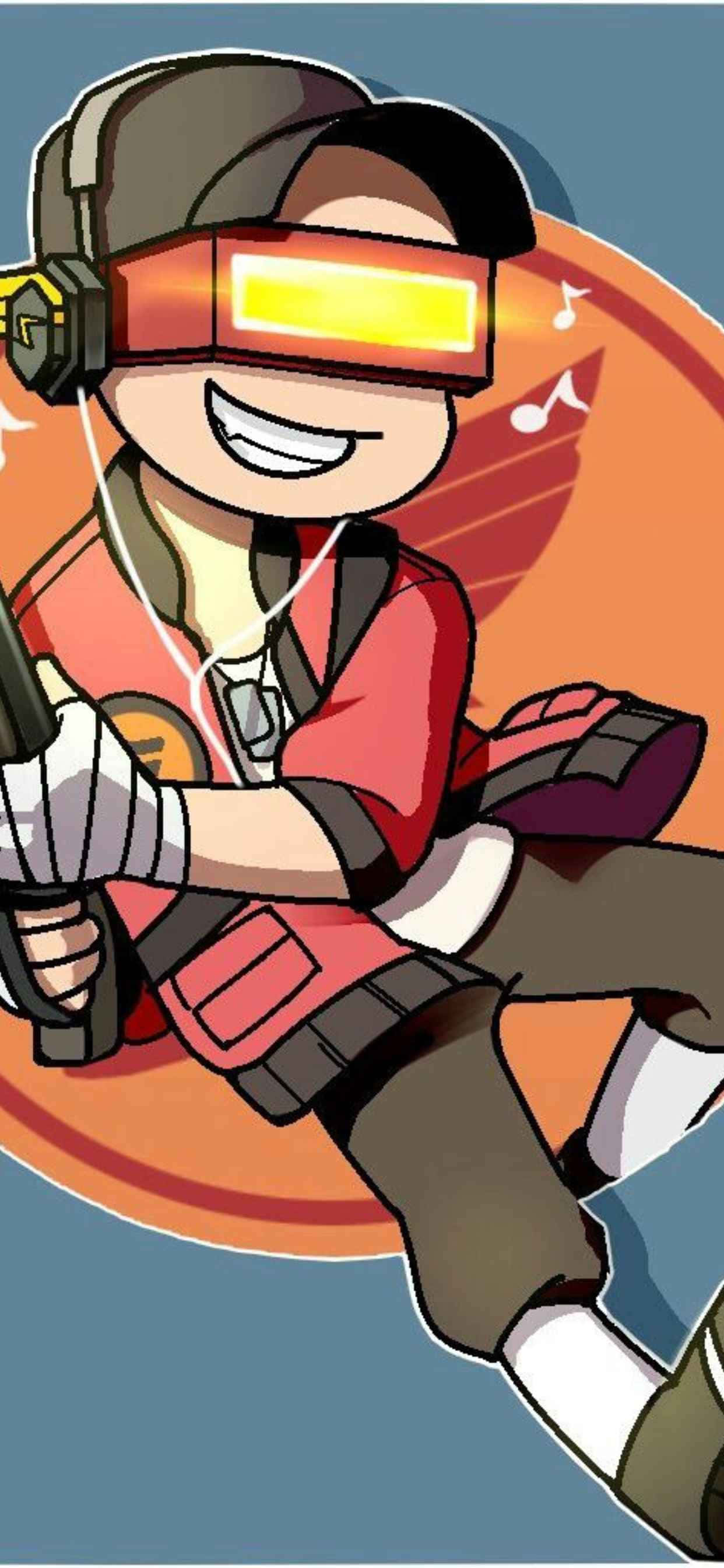 iPhone Xs Max Team Fortress 2 Animasyonlu İzci Arka Planı Duvar Kağıdı