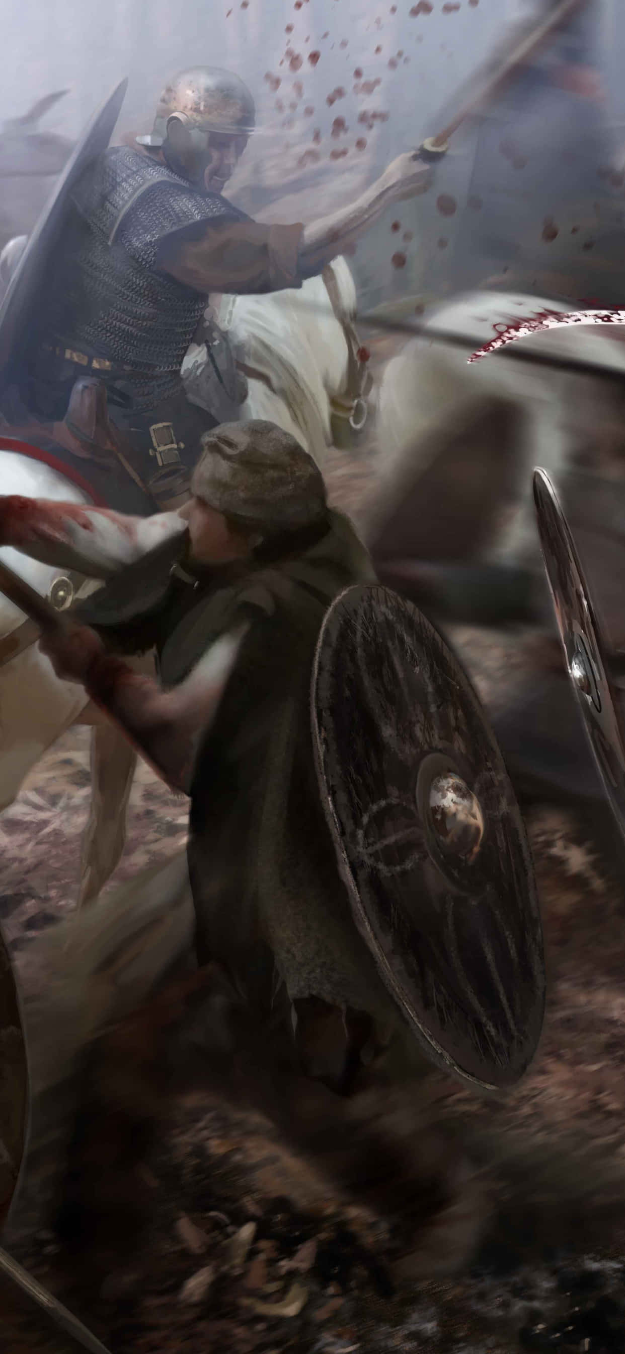 iPhone XS Max Total War Attila Vahşi Savaşçı Arka Plan Çizimi Duvar Kağıdı