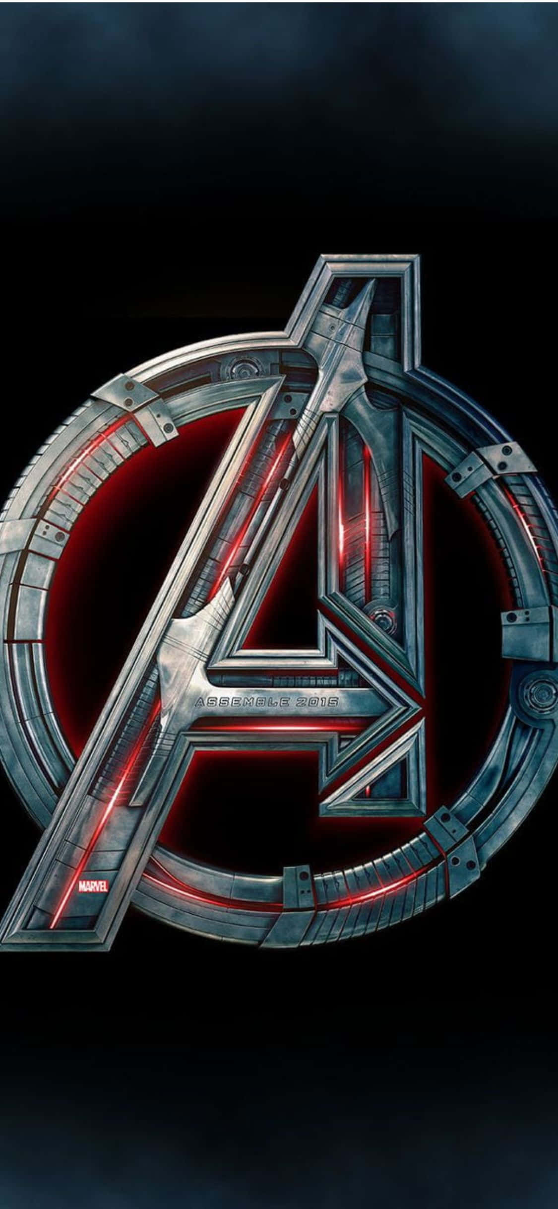 iPhone XS Metalik Logo Avengers Duvar Kağıdı