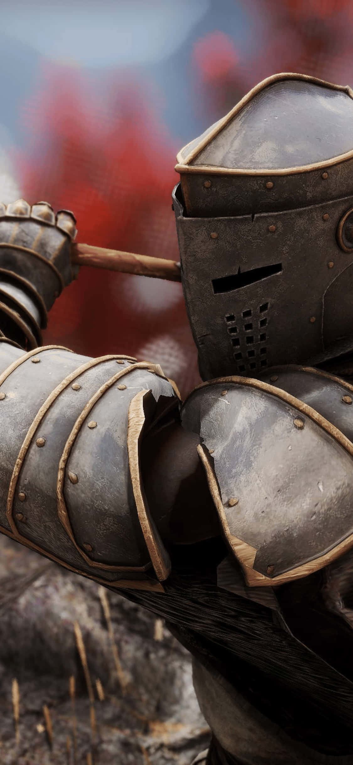iPhone XS Mordhau Savaşçı Bulanık Arka Plan Duvar Kağıdı