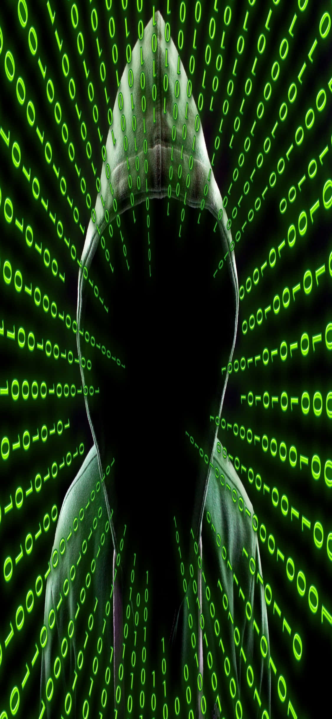 iPhone Xs Programlama Arka Planı Hacker Kapüşonu Duvar Kağıdı