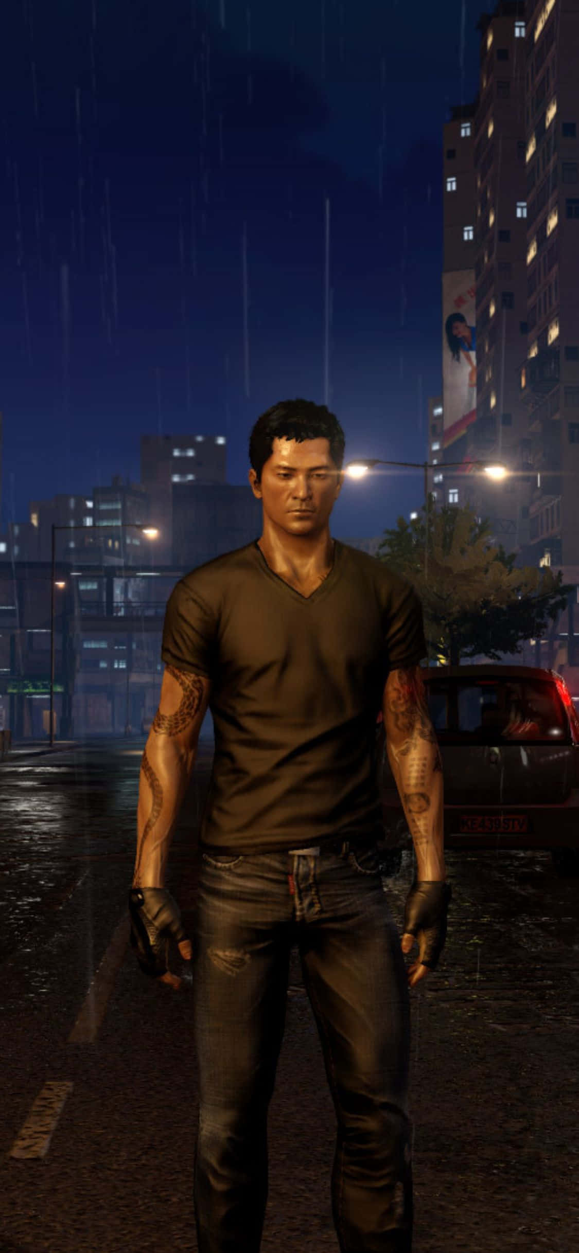 iPhone XS Sleeping Dogs V-Yaka Yağmur Arkaplanı Duvar Kağıdı
