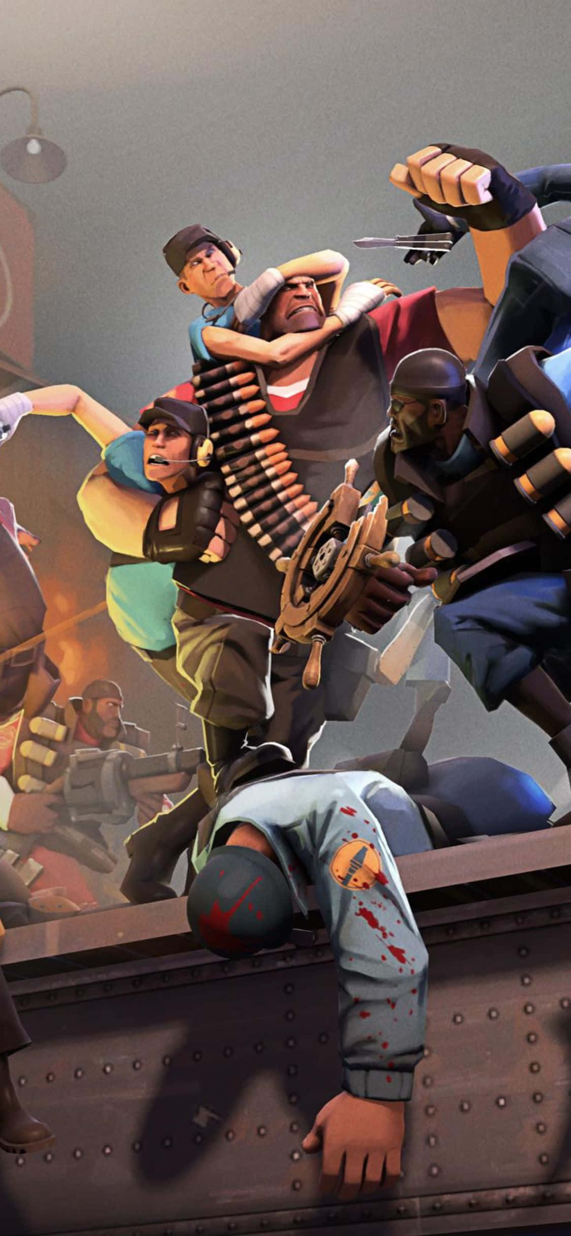 iPhone XS Team Fortress 2 Karakterleri İsyan Arka Planı Duvar Kağıdı