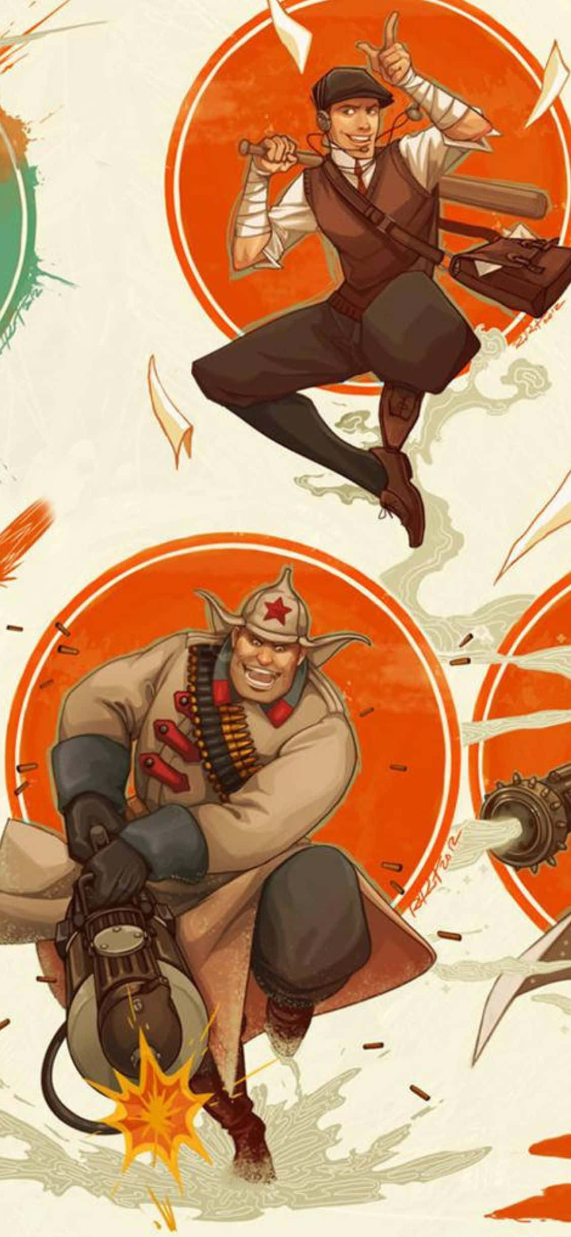 iPhone Xs Tf2 Arkaplan 1920 Heavy ve Scout Duvar Kağıdı