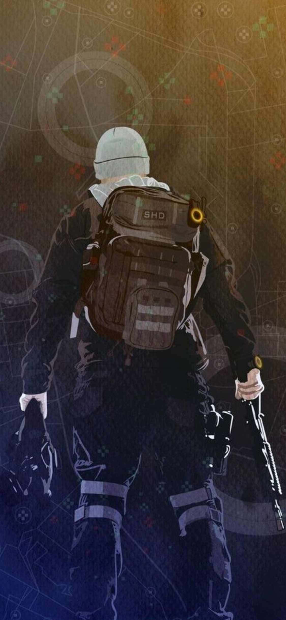 iPhone XS The Division Arka Plan Sırt Çantalı Adam Duvar Kağıdı