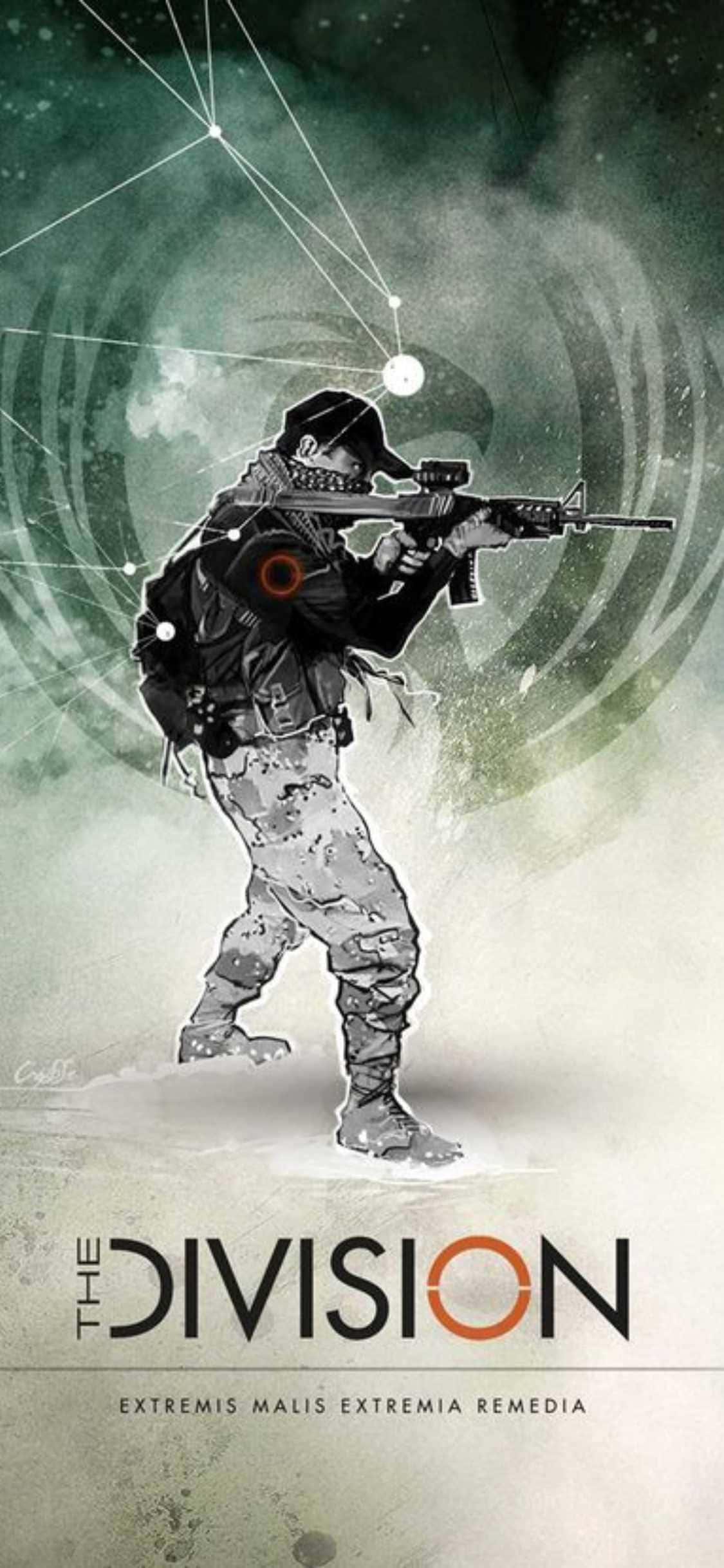 iPhone Xs The Division Oyun Arka Planı: Nişan Alan Adamlı Afiş Duvar Kağıdı