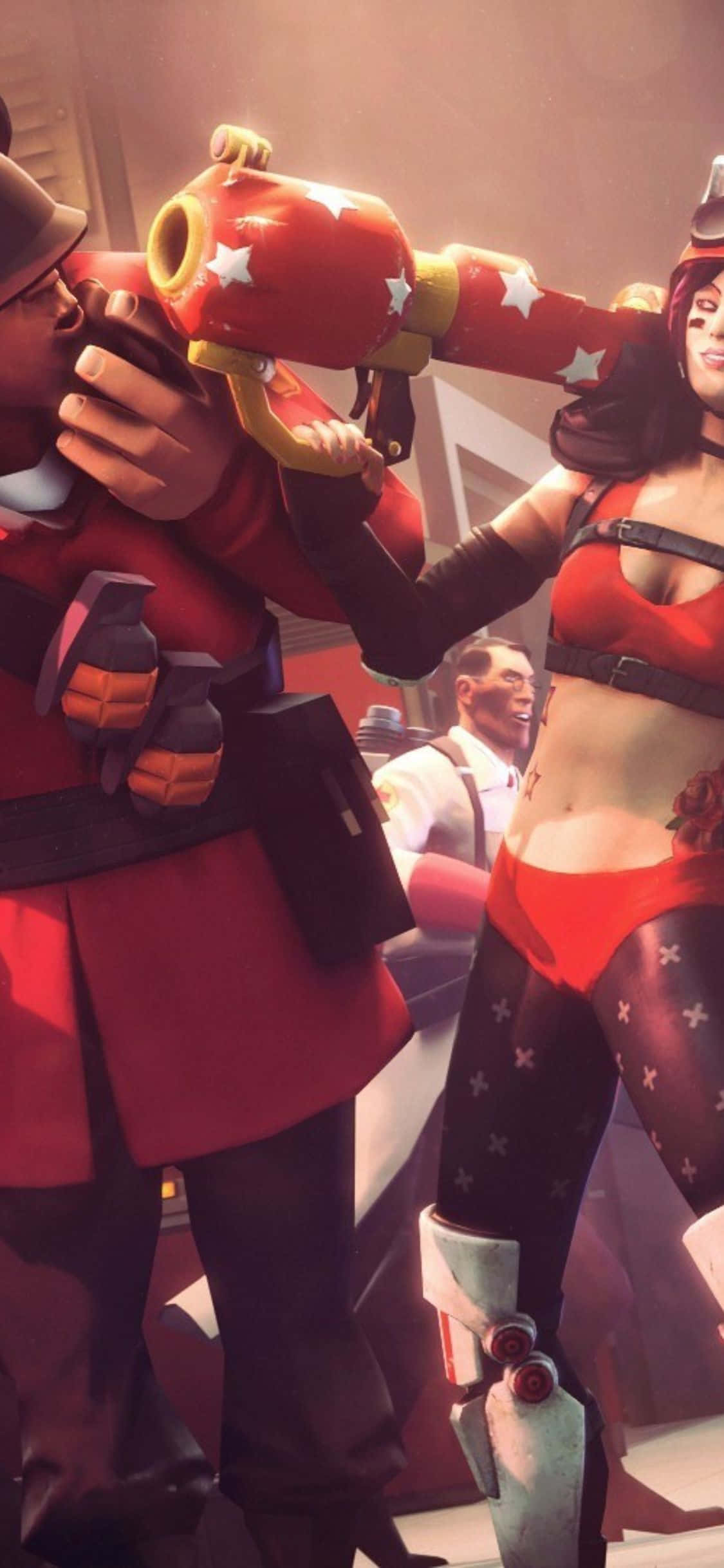 iPhone Xs ve Team Fortress 2 ile Eğlenceye Dalın Duvar Kağıdı