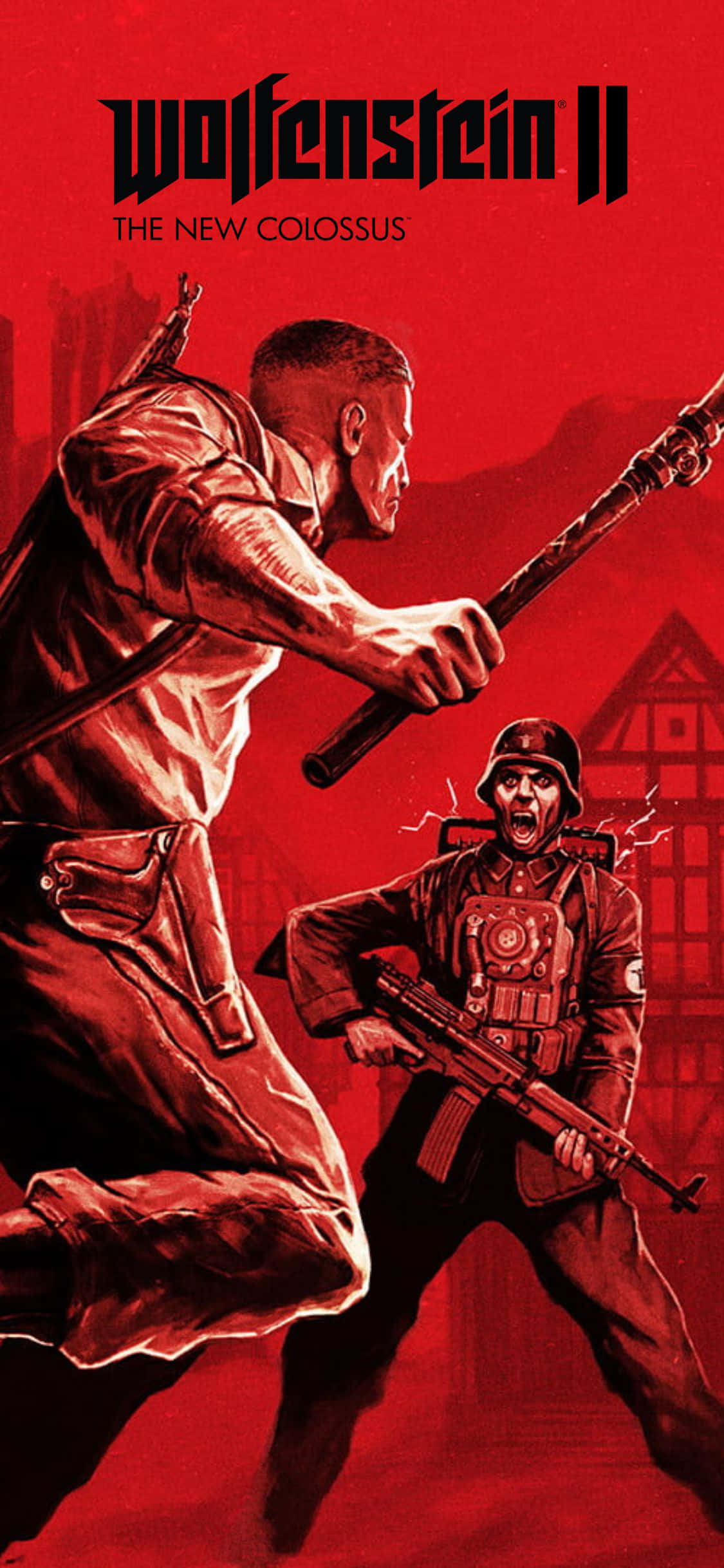 iPhone Xs Wolfenstein II Kan Kırmızısı Arka Planı Duvar Kağıdı