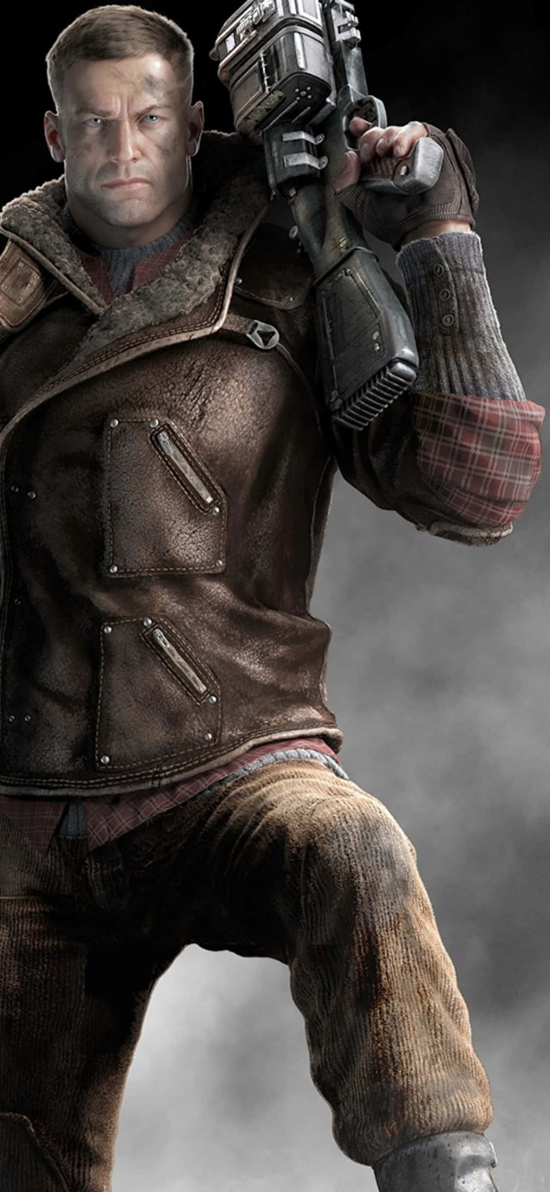 iPhone Xs Wolfenstein II B.J. Blazkowicz Silah Arkaplanı Duvar Kağıdı