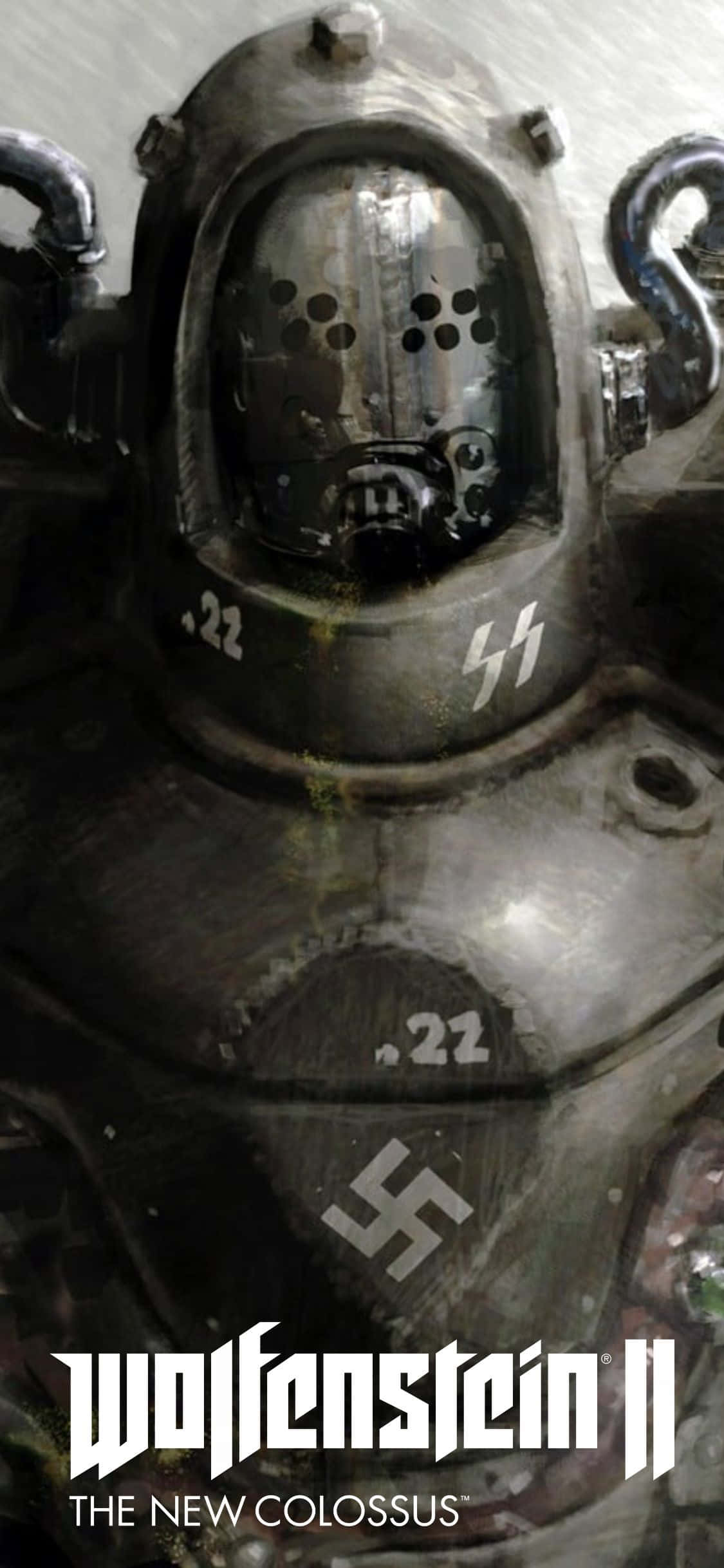 iPhone Xs Wolfenstein Ii Gri Süper Asker Arka Planı Duvar Kağıdı