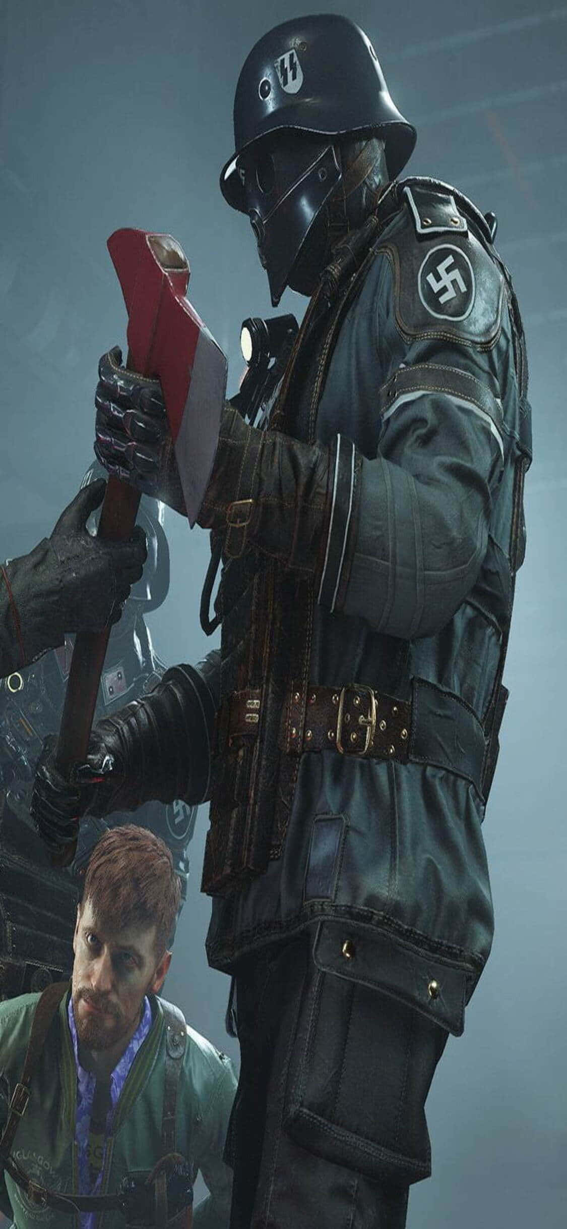iPhone Xs Wolfenstein II Nazi Askeri Balta Duvar Kağıdı