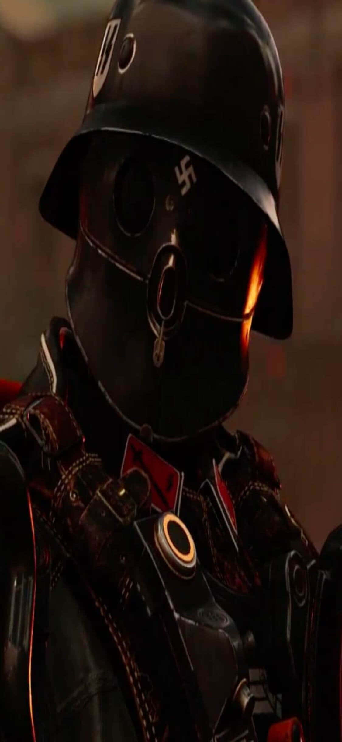 iPhone Xs Wolfenstein II Nazi Siyah Kostüm Arkaplan Duvar Kağıdı