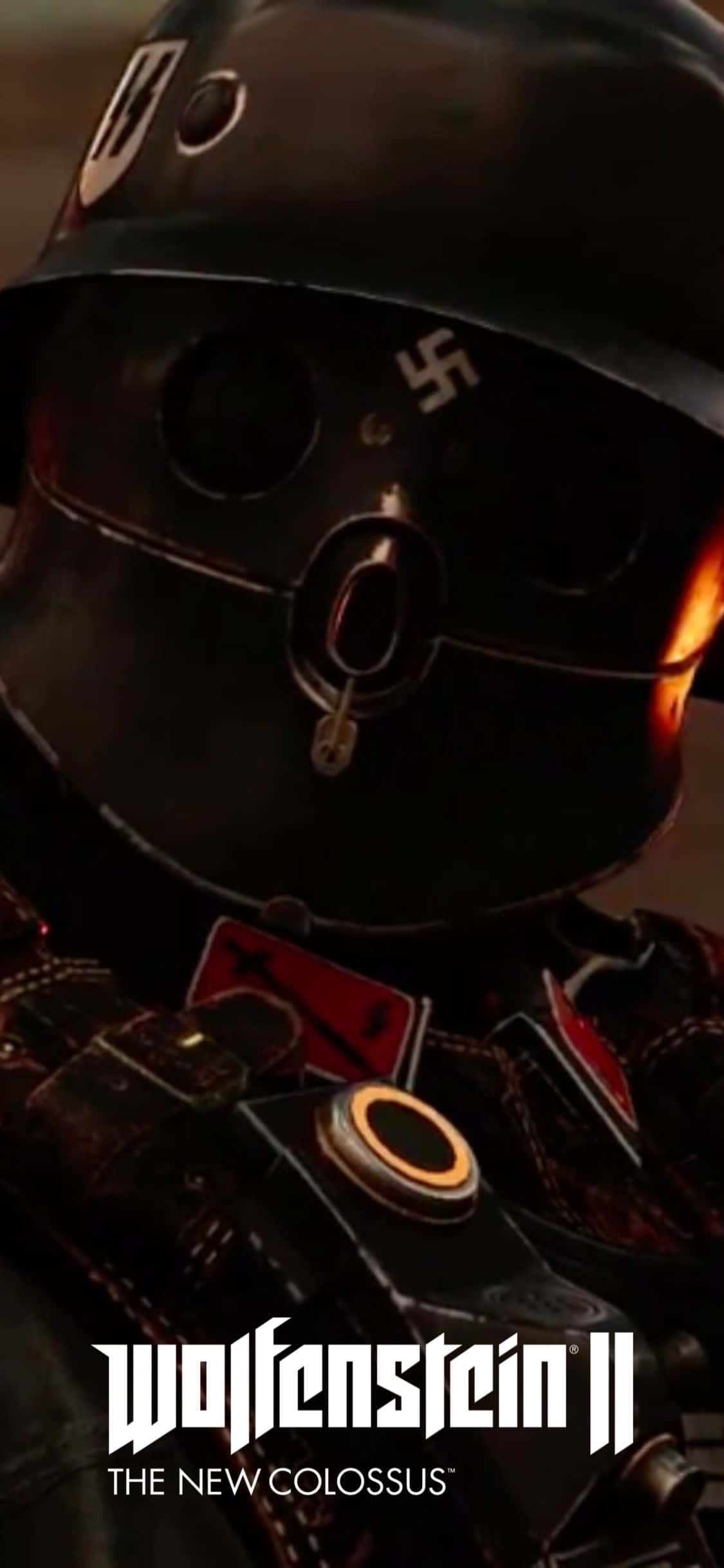 iPhone XS Wolfenstein II Nazi Yakın Çekim Arka Planı Duvar Kağıdı