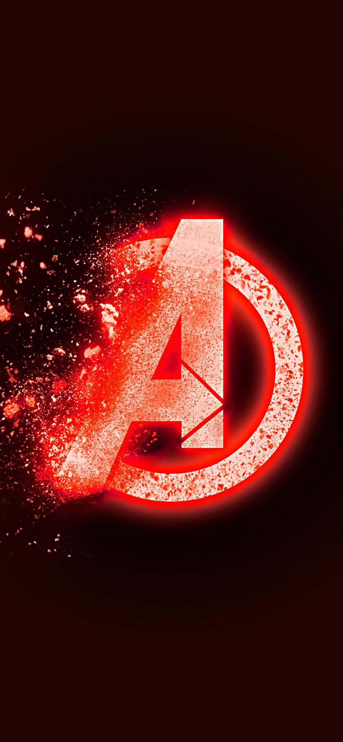 iPhone XS Yanıp Sönen Avengers Logosu Arka Planı Duvar Kağıdı