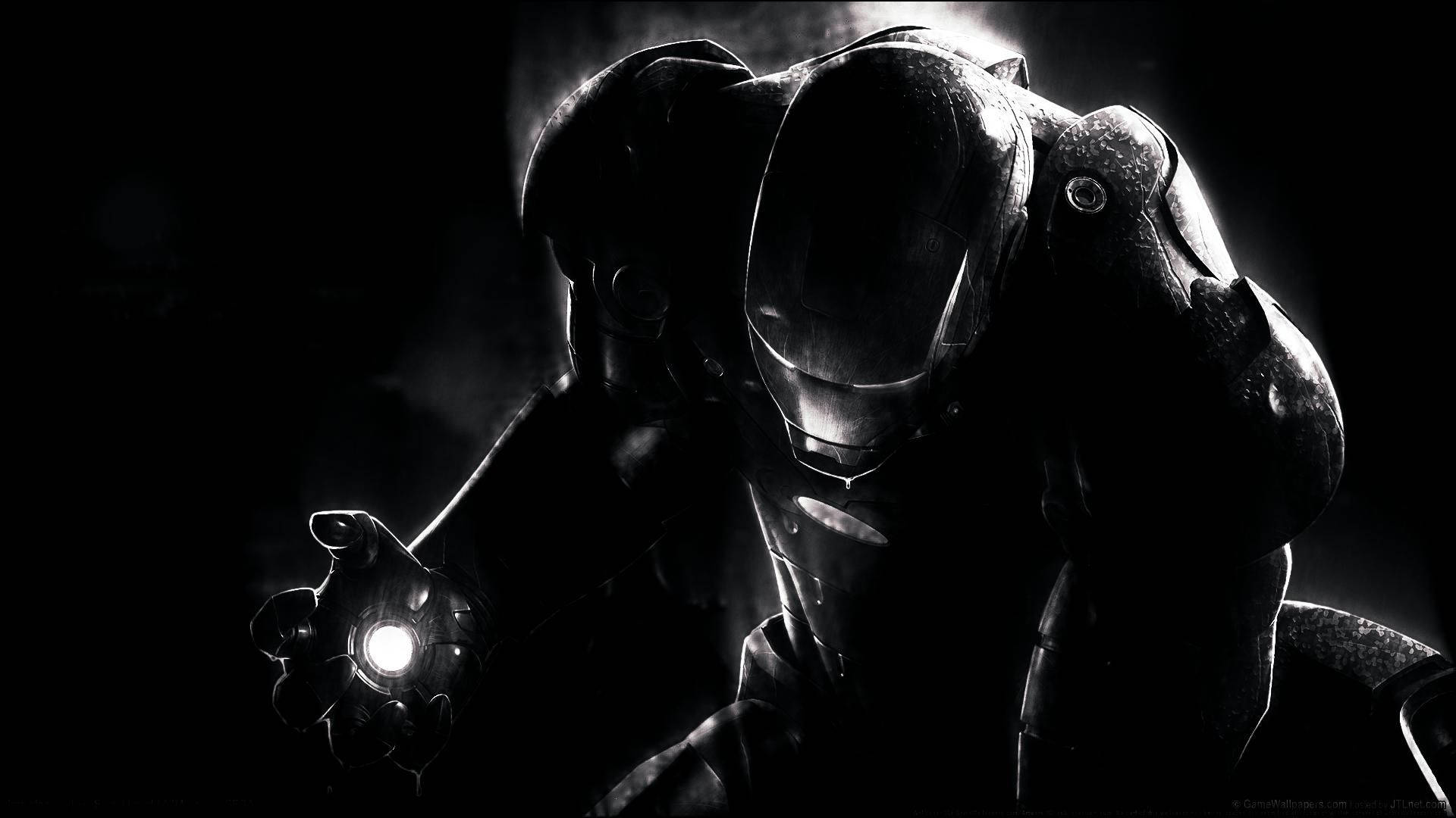 Iron Man monokrom duvar kağıdı