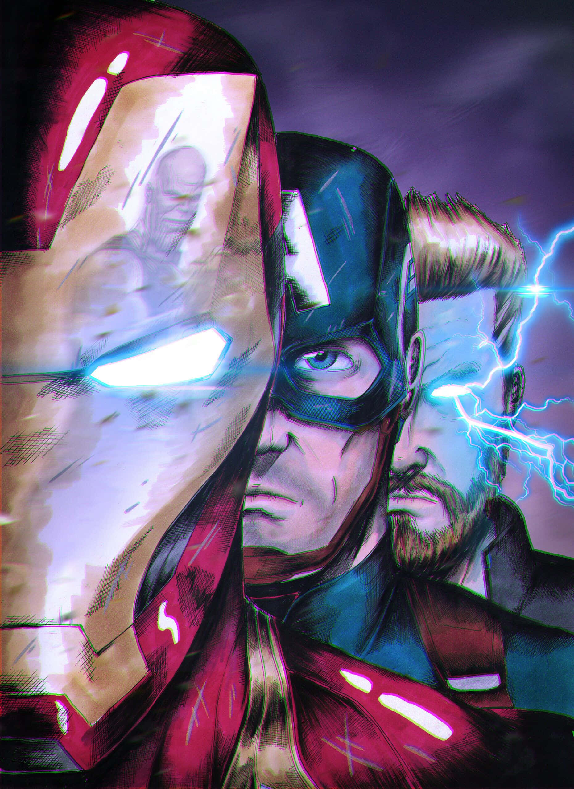 Iron Man ve Thor epik bir savaşta çarpışıyor! Duvar Kağıdı