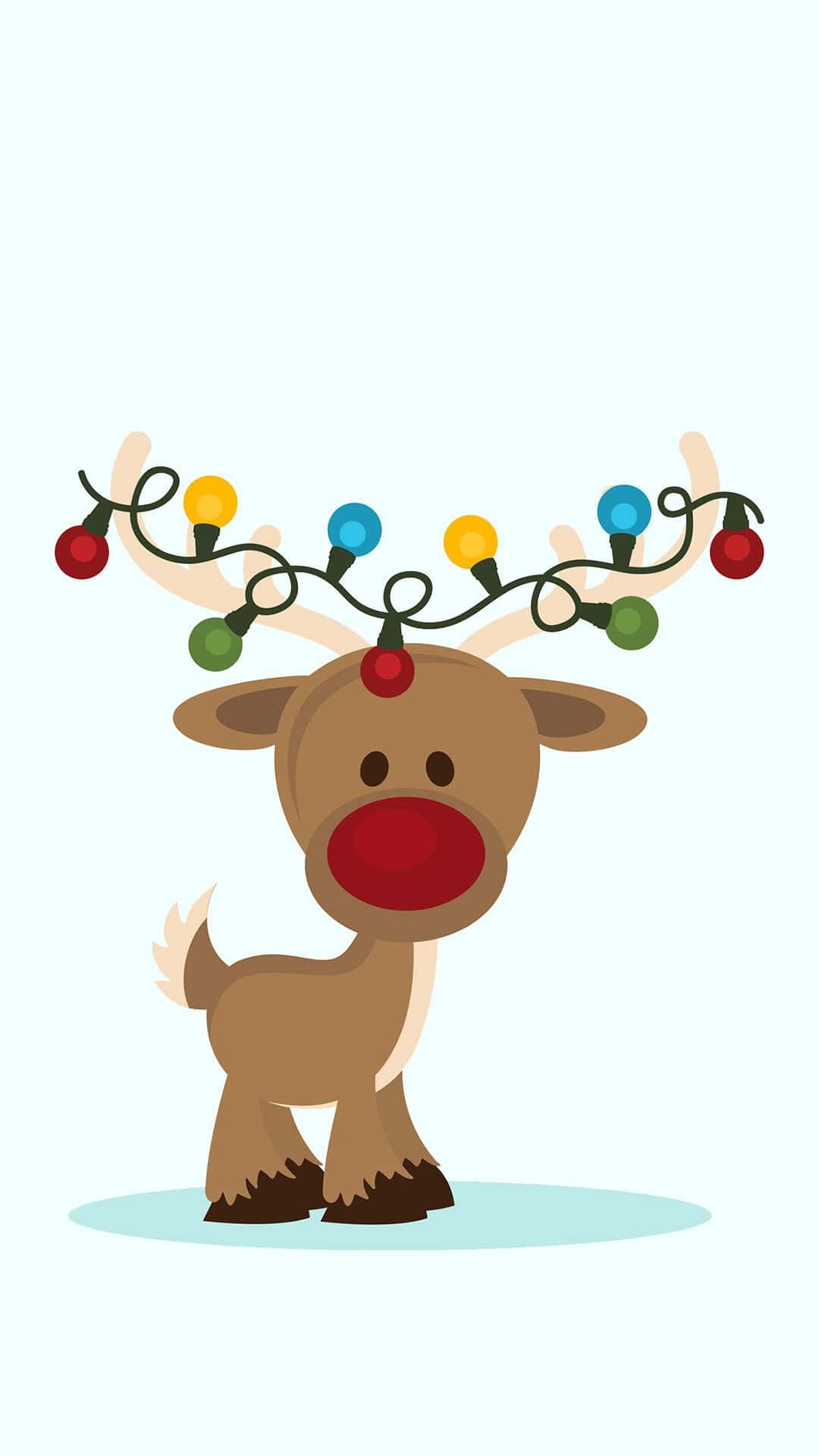 Işıklı Ren Geyiği Sevimli Noel Telefon Duvar Kağıdı