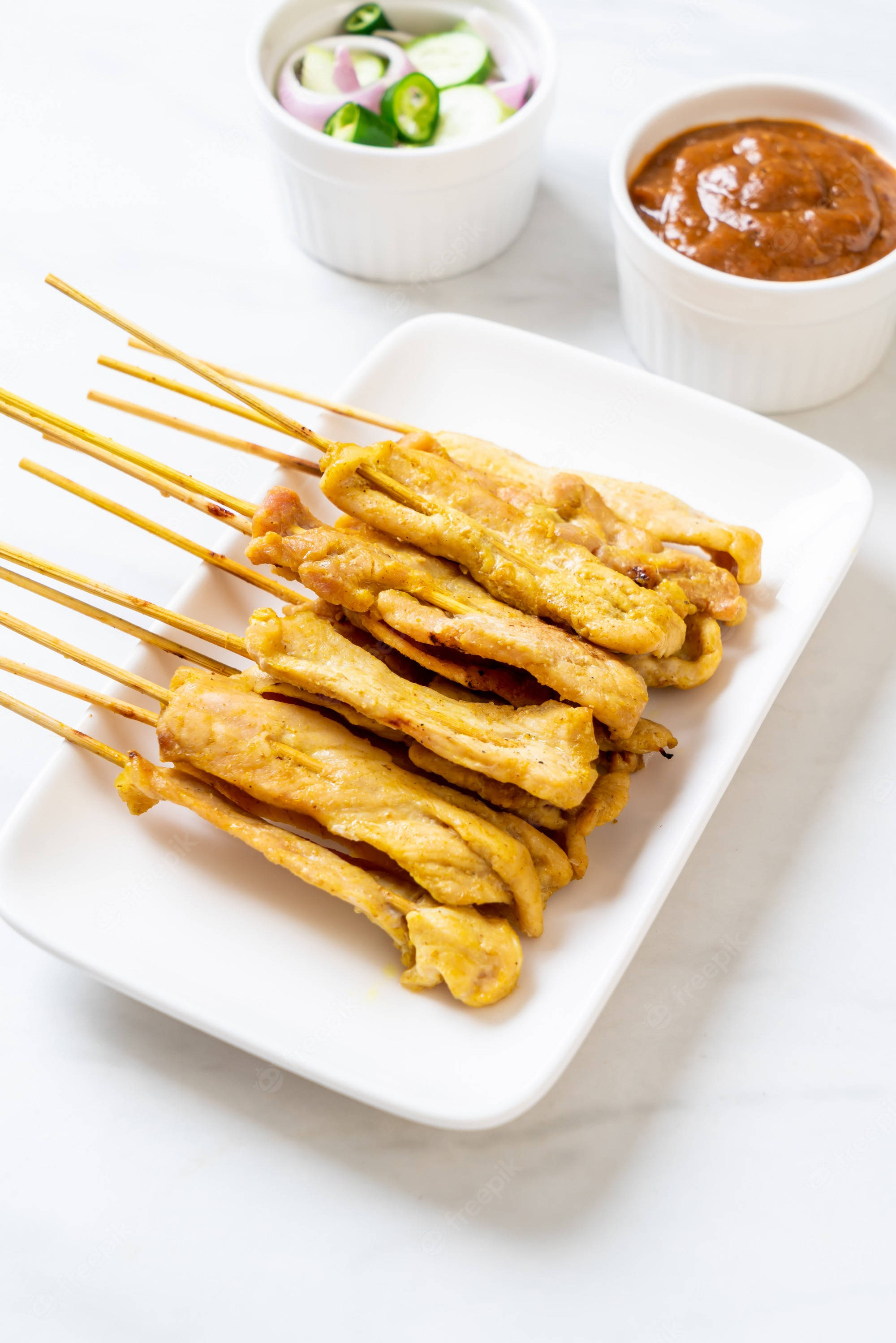 İştah Açıcı Tavuk Satay Asya Yemeği Duvar Kağıdı