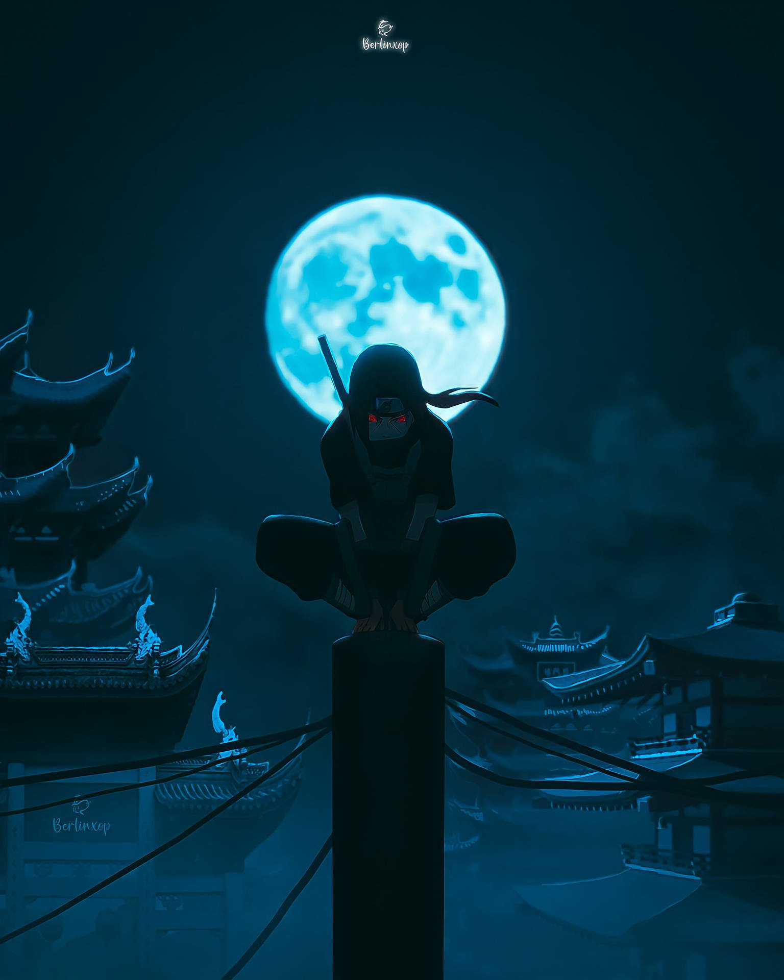 Itachi Dolunay Naruto Mobil 4K Duvar Kağıdı