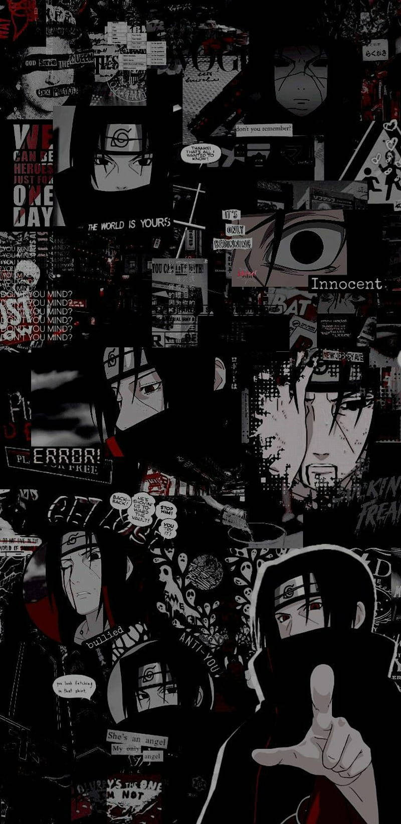 Itachi Kolaj Estetik Anime iPhone Duvar Kağıdı