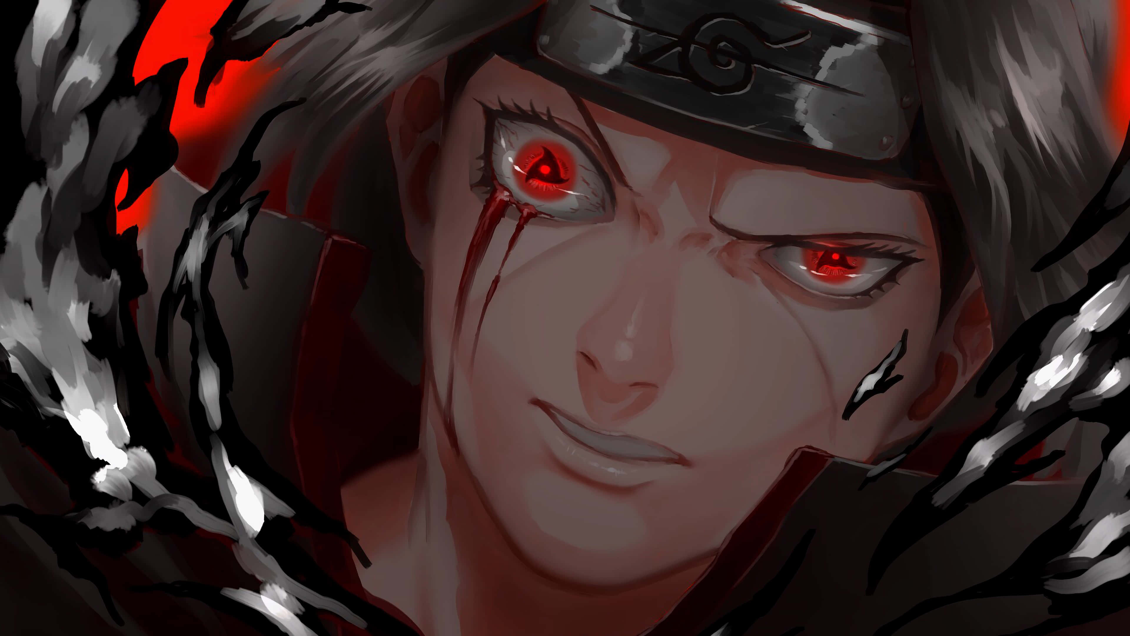 Itachi Mangekyou Sharingan Asimetrik Gözler Kan Duvar Kağıdı