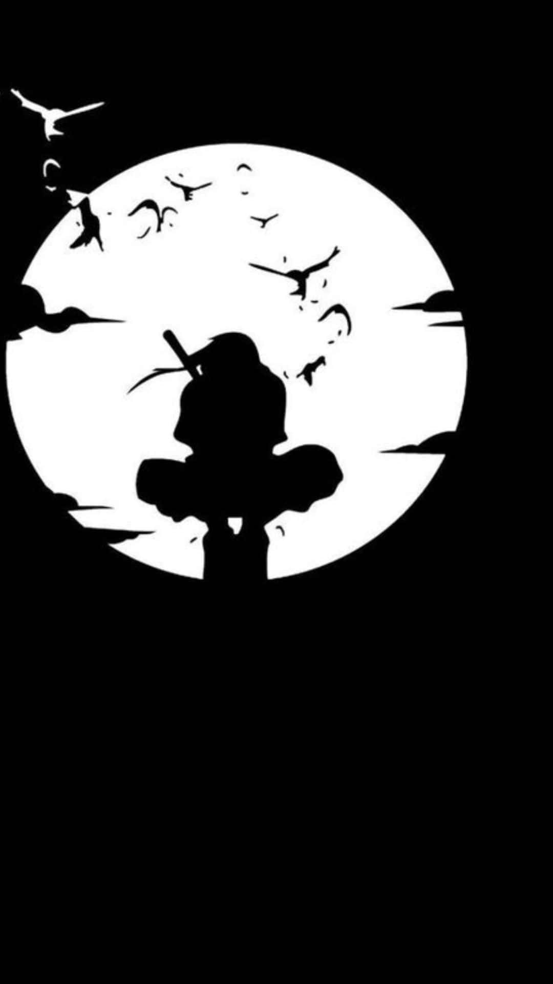 Itachi Naruto Siyah Beyaz Duvar Kağıdı