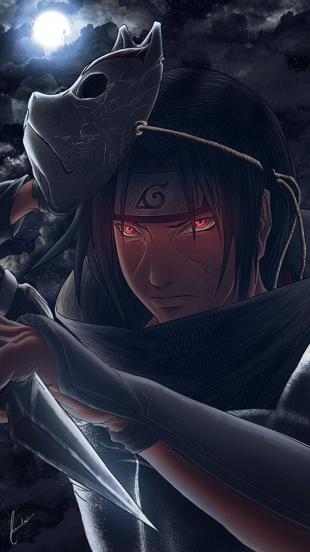Itachi Telefon Karanlık Maske Duvar Kağıdı