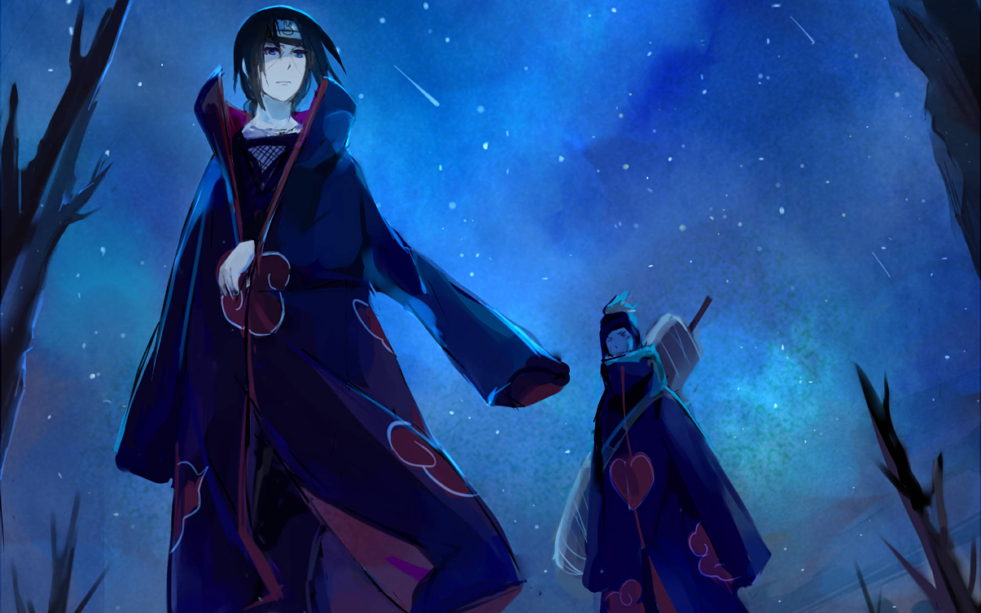 Itachi ve Kisame Parlayan Gökyüzünün Altında Duvar Kağıdı