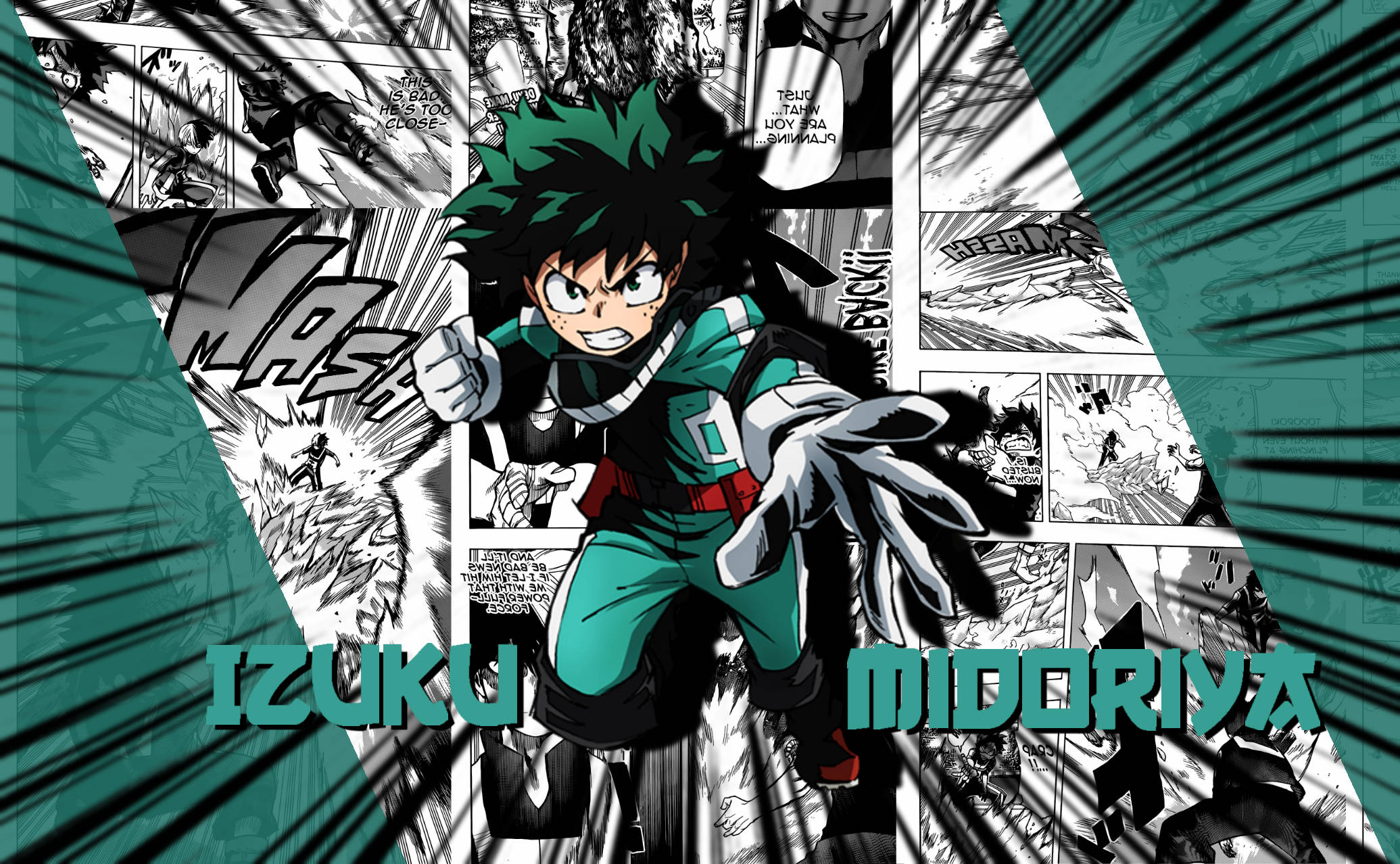 Izuku Midoriya Manga Paneli Duvar Kağıdı