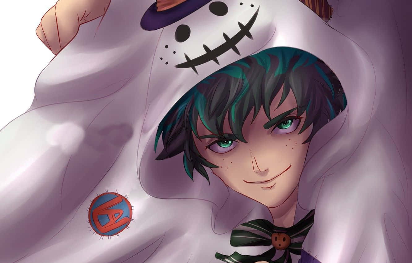 Izuku Midoriya My Hero Academia Cadılar Bayramı Hayalet Kostümü Duvar Kağıdı