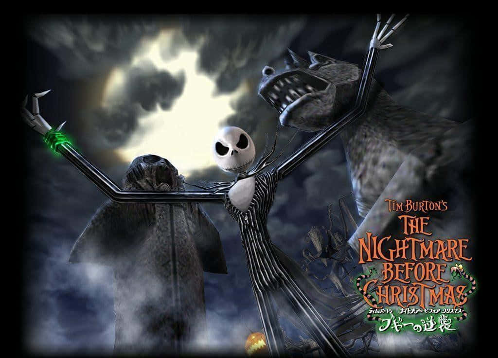 Jack Skellington ve Zero, Gece Cadılar Kasabası'nı Keşfediyor Duvar Kağıdı