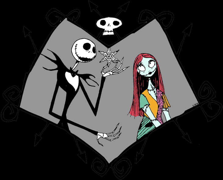Jack ve Sally Noel Öncesi Kabus Sanatı Duvar Kağıdı