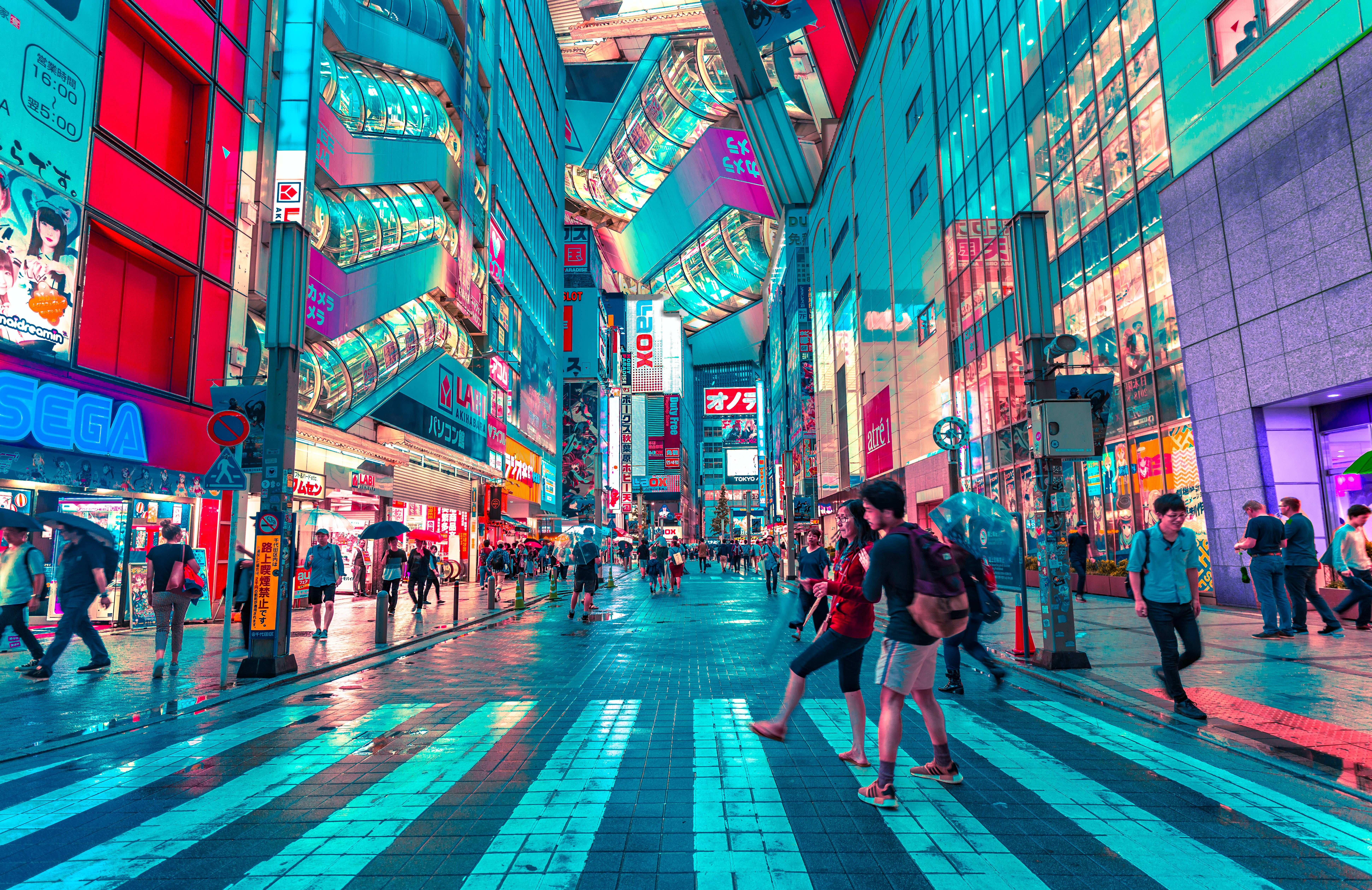Japon HD Kalabalık Tokyo Caddesi Duvar Kağıdı