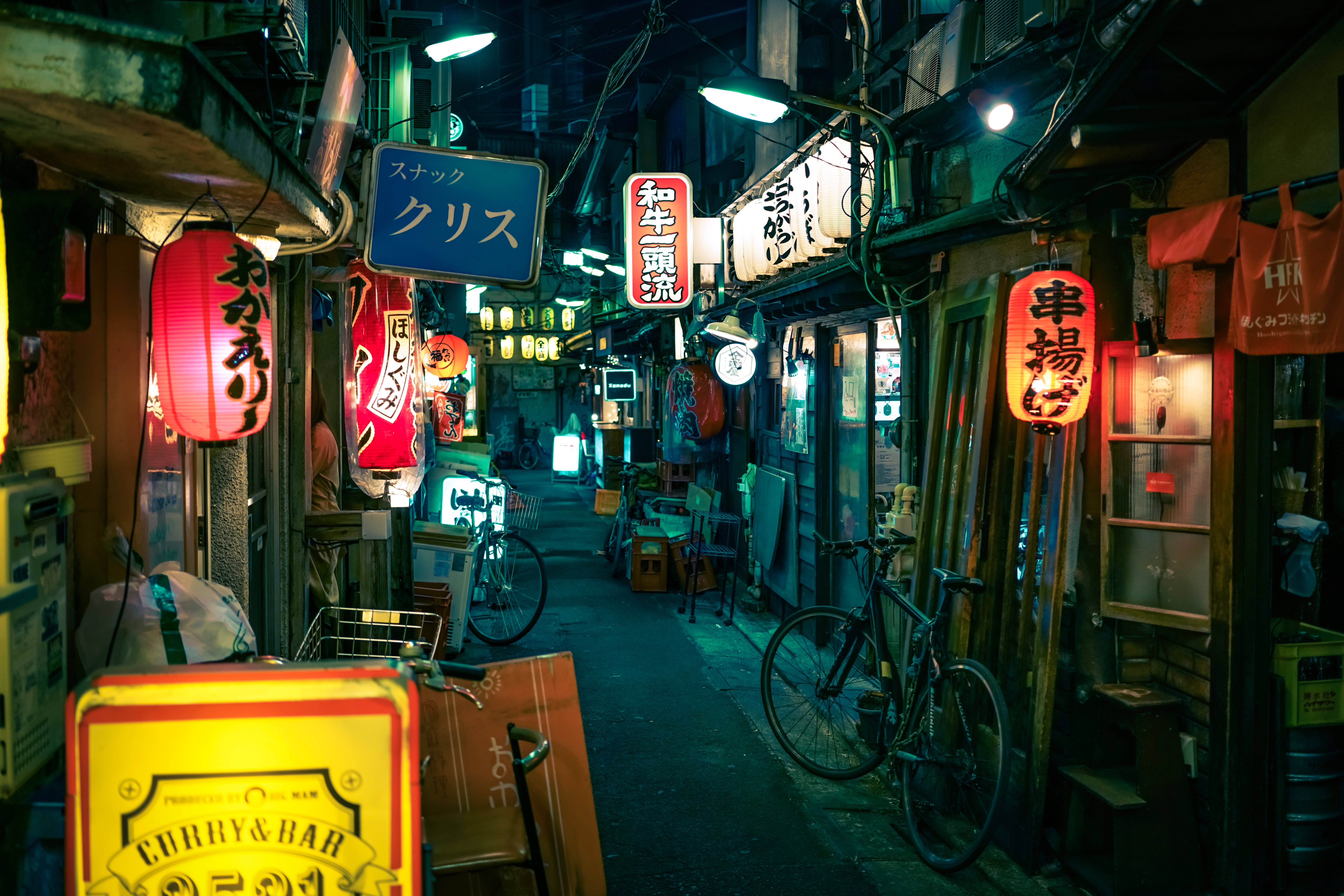 Japon HD Tokyo Alley Restoran Duvar Kağıdı