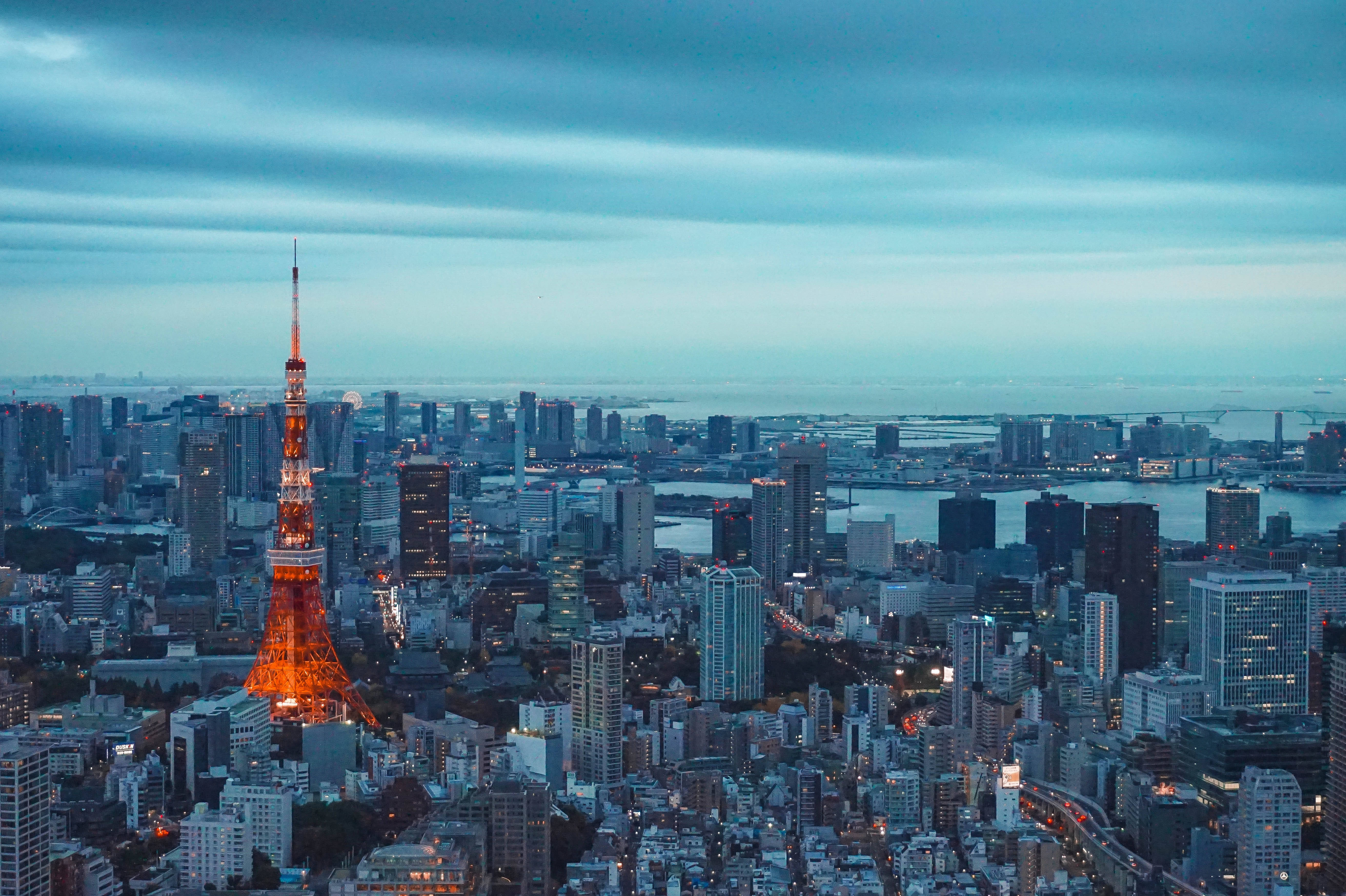 Japon HD Tokyo Kulesi Havadan Görünüm Duvar Kağıdı