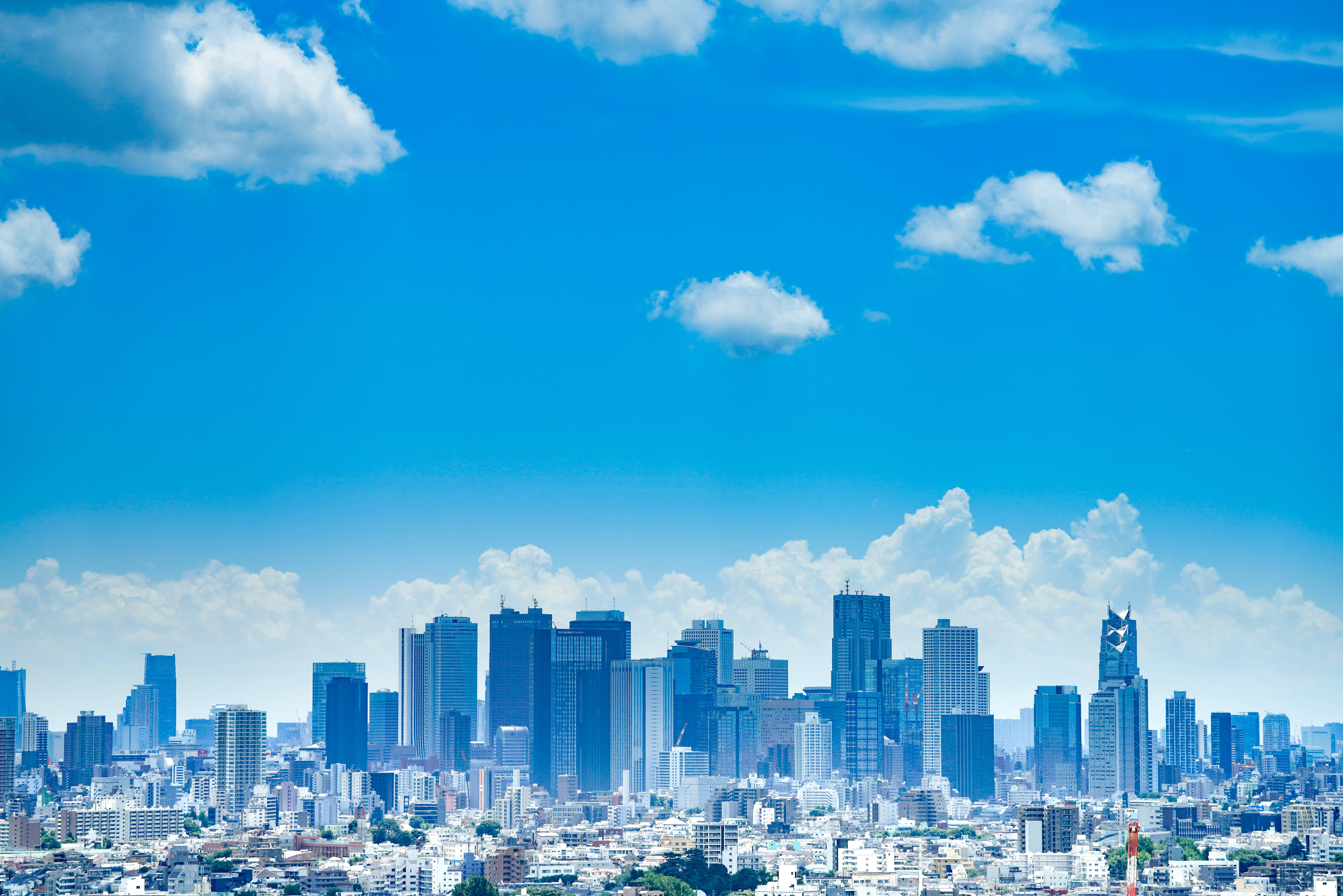 Japon HD Tokyo Mavi Silüeti Duvar Kağıdı