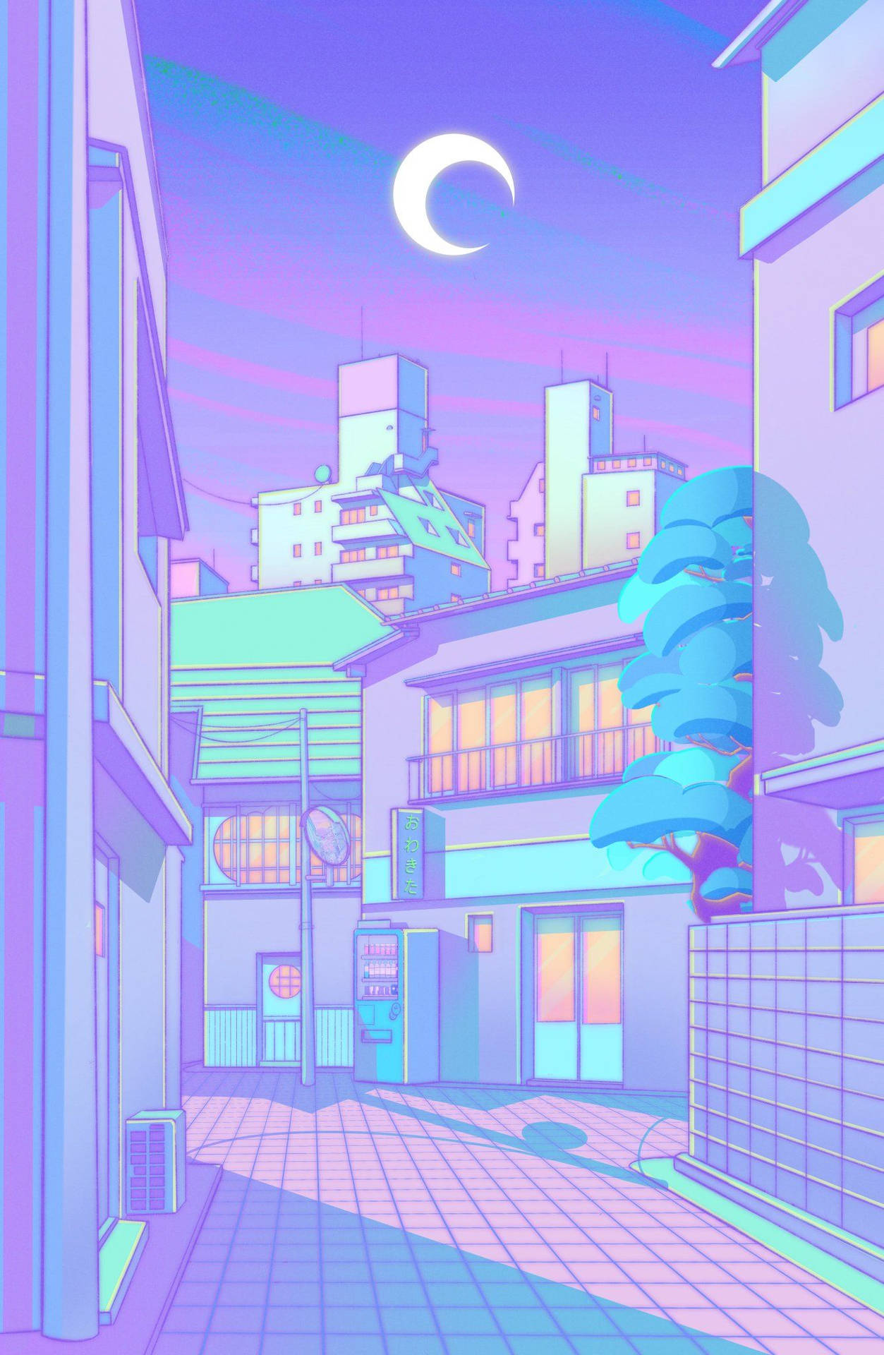 Japon Pastel Mor Sokak duvar kağıdı — Pastel mor GIF Duvar Kağıdı