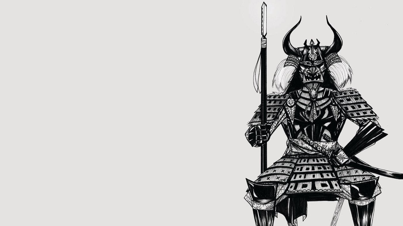 Japon Samuray Mızrağı ve Katana Duvar Kağıdı