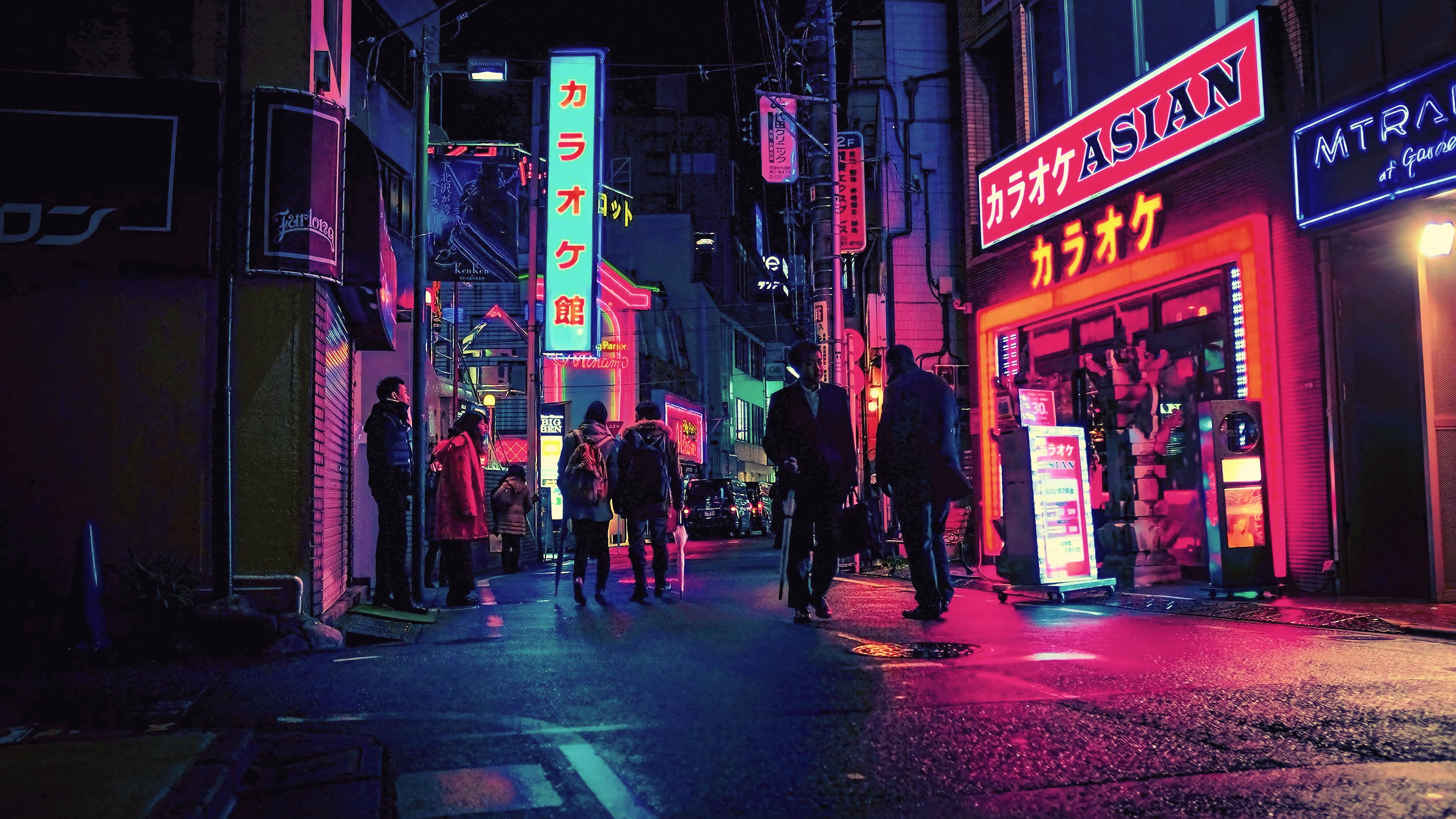 Japonya 4K Neon Işıklar Duvar Kağıdı