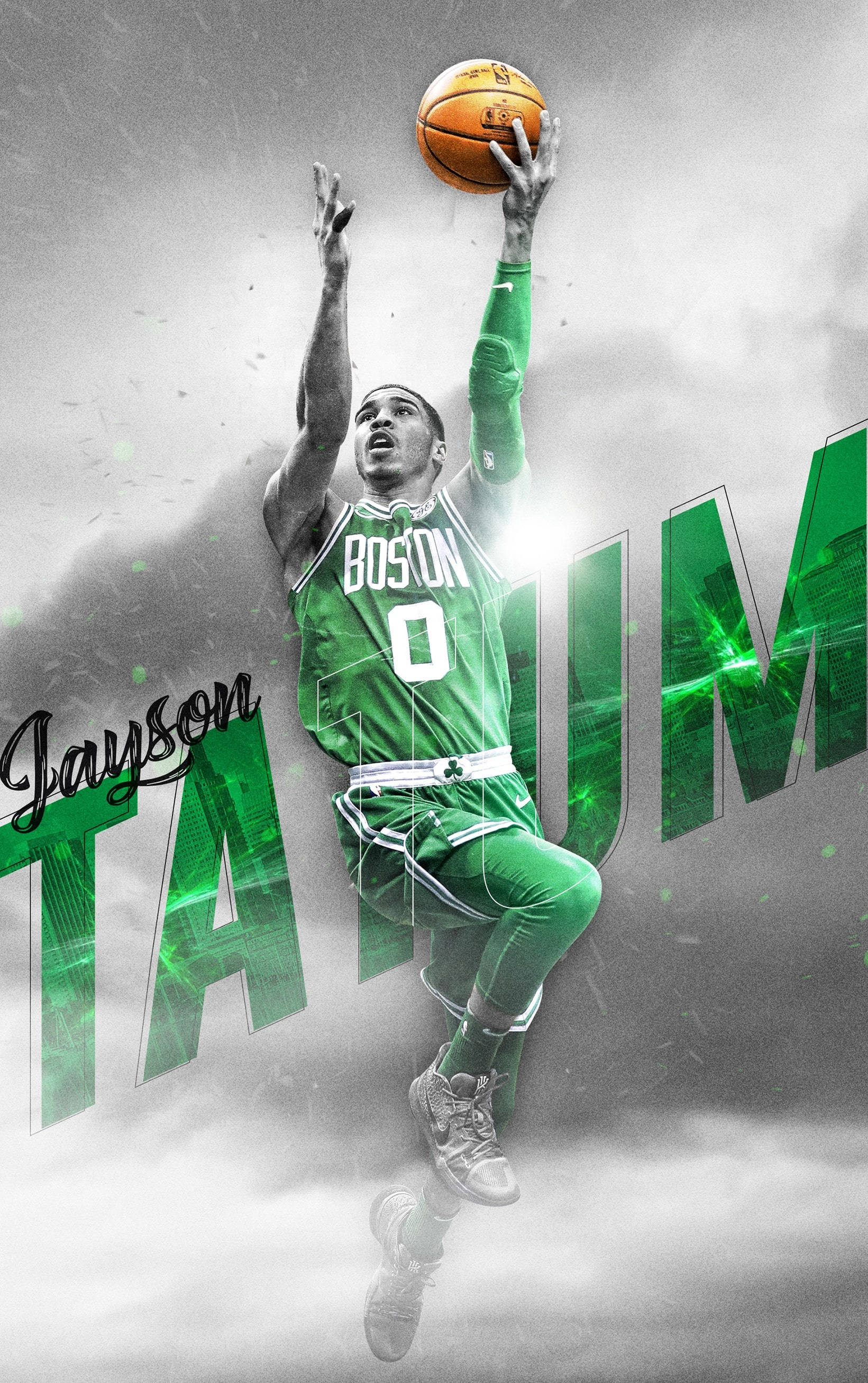 Jayson Tatum Stilistik Boston Forması Duvar Kağıdı