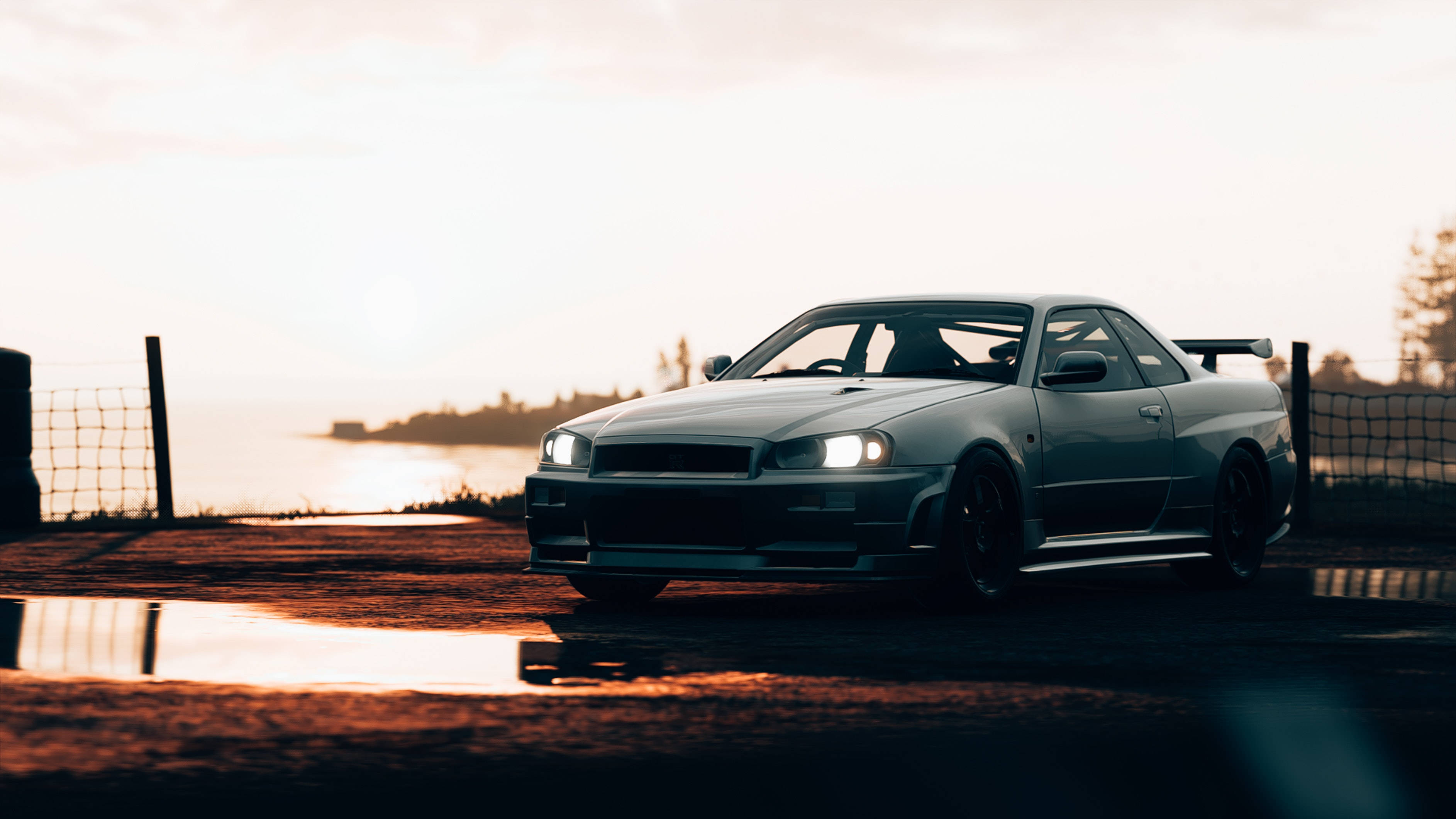 JDM Arabaları Gün Batımı Manzarası Duvar Kağıdı