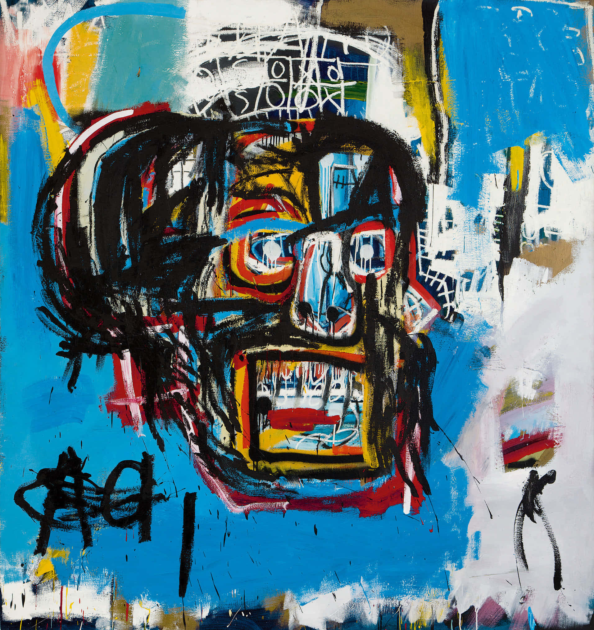 Jean-Michel Basquiat'ın benzersiz, canlı sanat eseri Duvar Kağıdı
