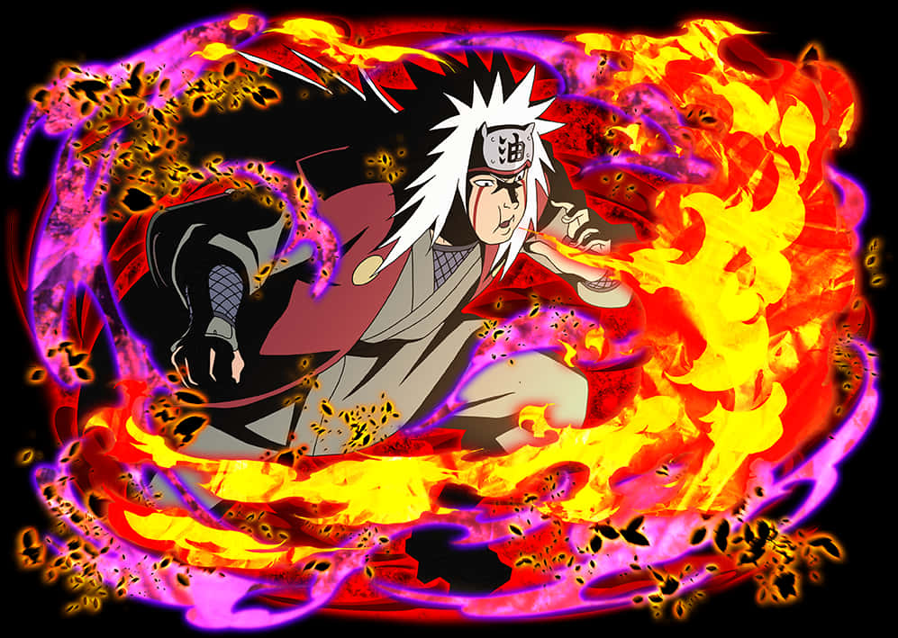 Jiraiya Ateş Tekniği Anime Sanatı Duvar Kağıdı