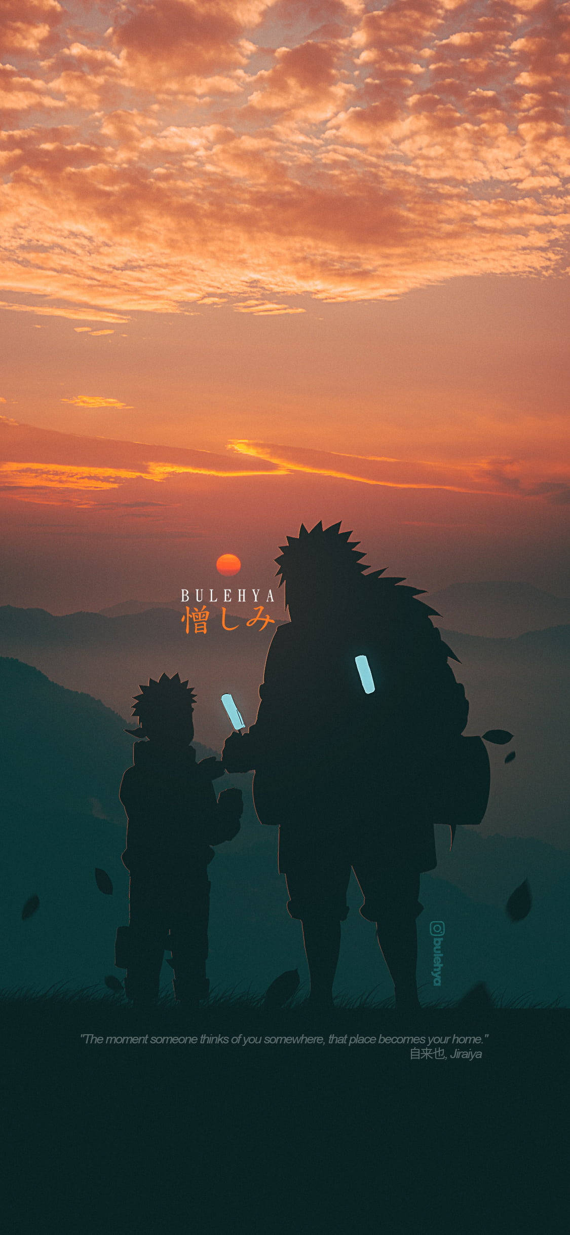 Jiraiya ve Naruto Silüeti Mobil 4K Duvar Kağıdı