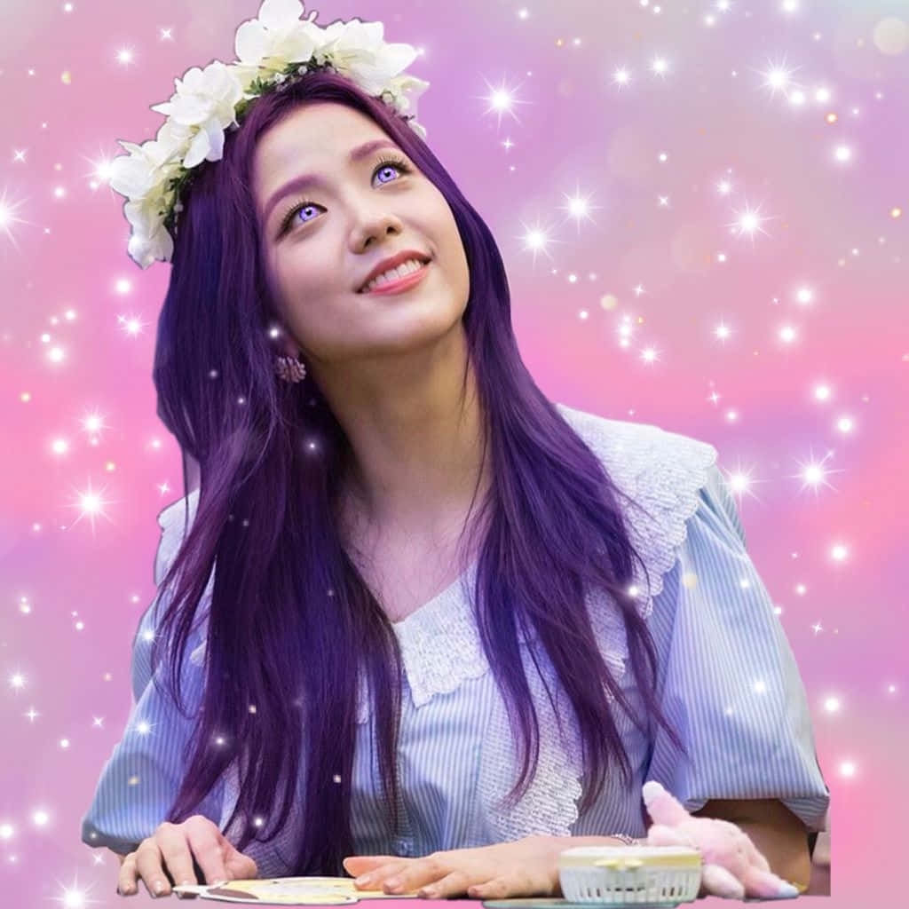 Jisoo Blackpink Mor Gözler ve Saç Duvar Kağıdı