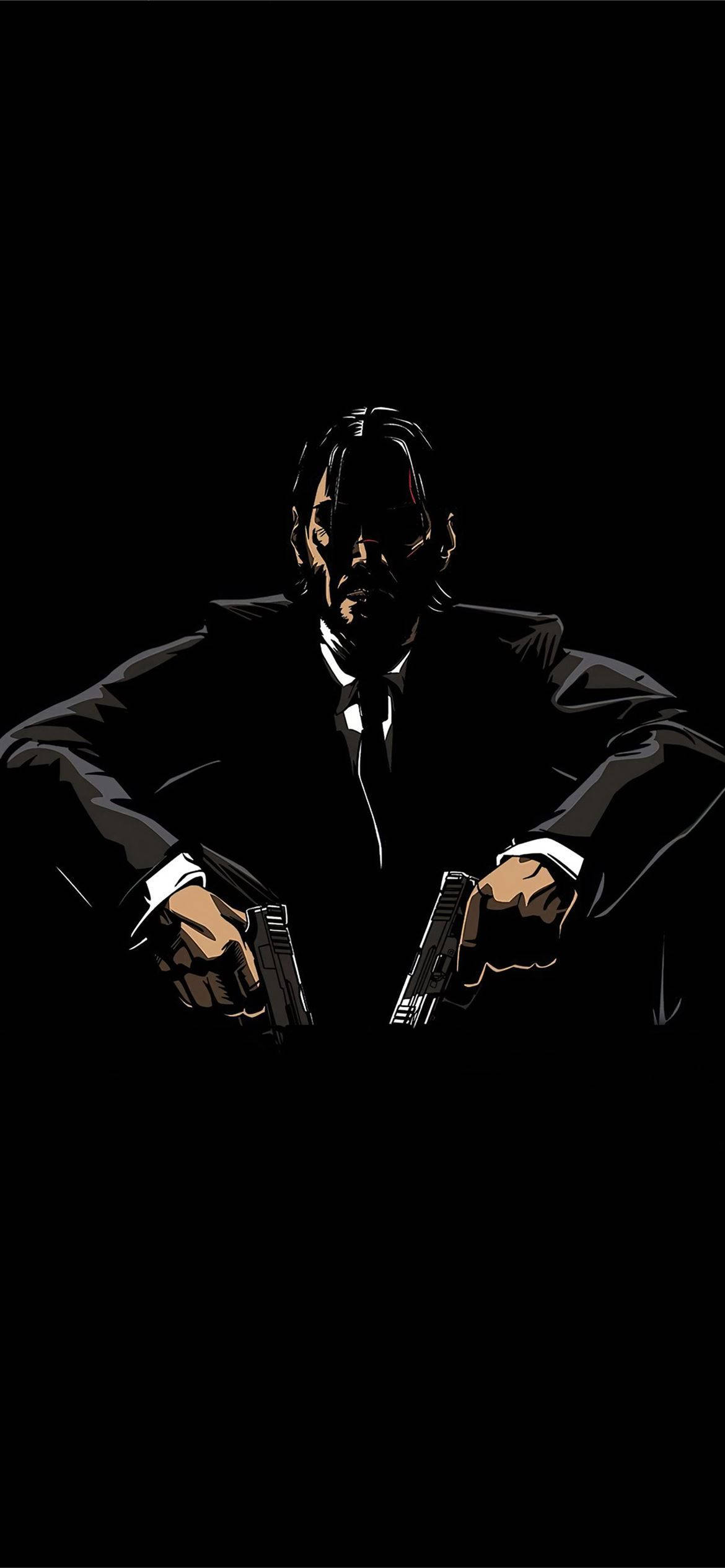 John Wick Vektör Sanatı iPhone 12 Duvar Kağıdı